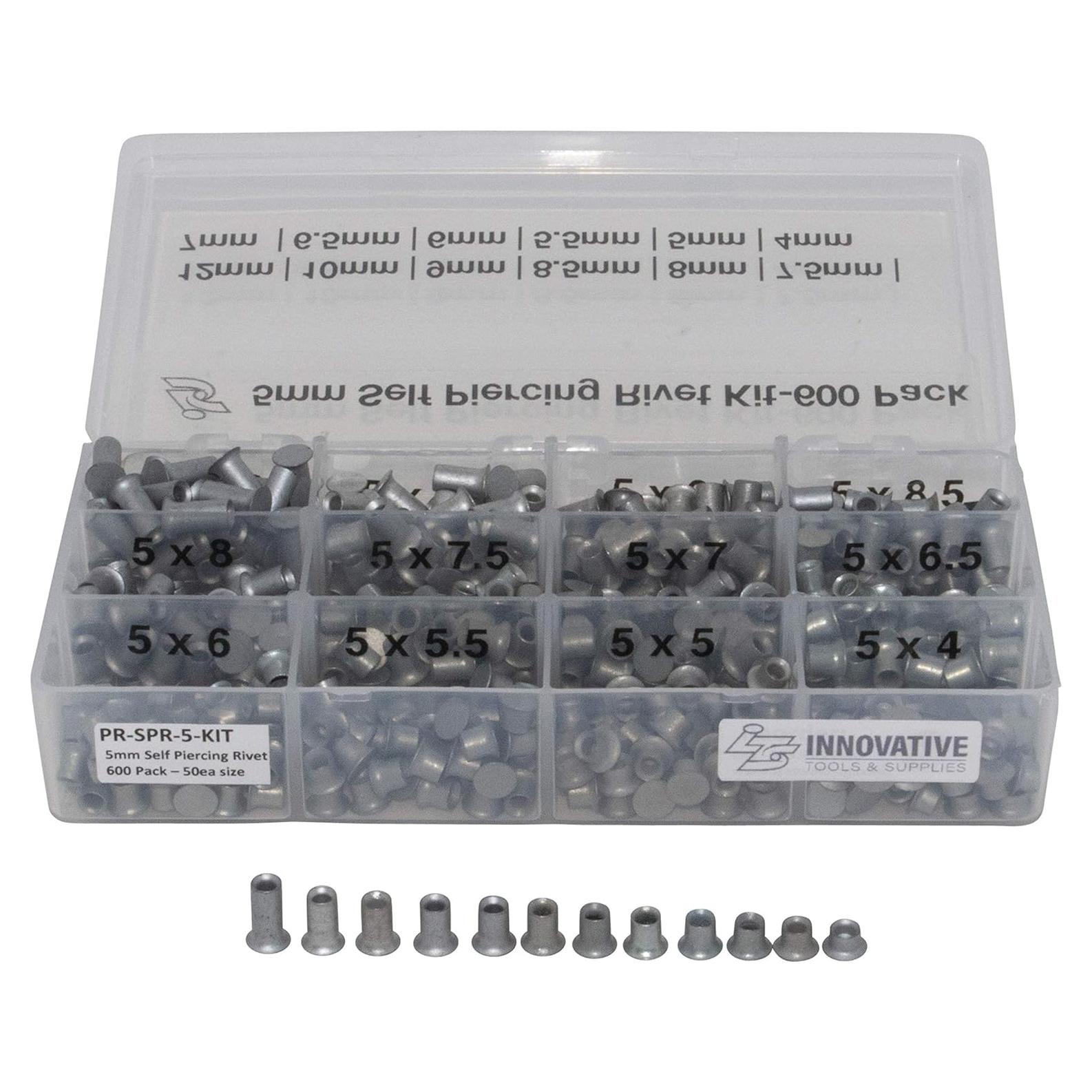 Kit de Remaches Autoperforantes 5mm - 600 Piezas Herramientas Innovadoras