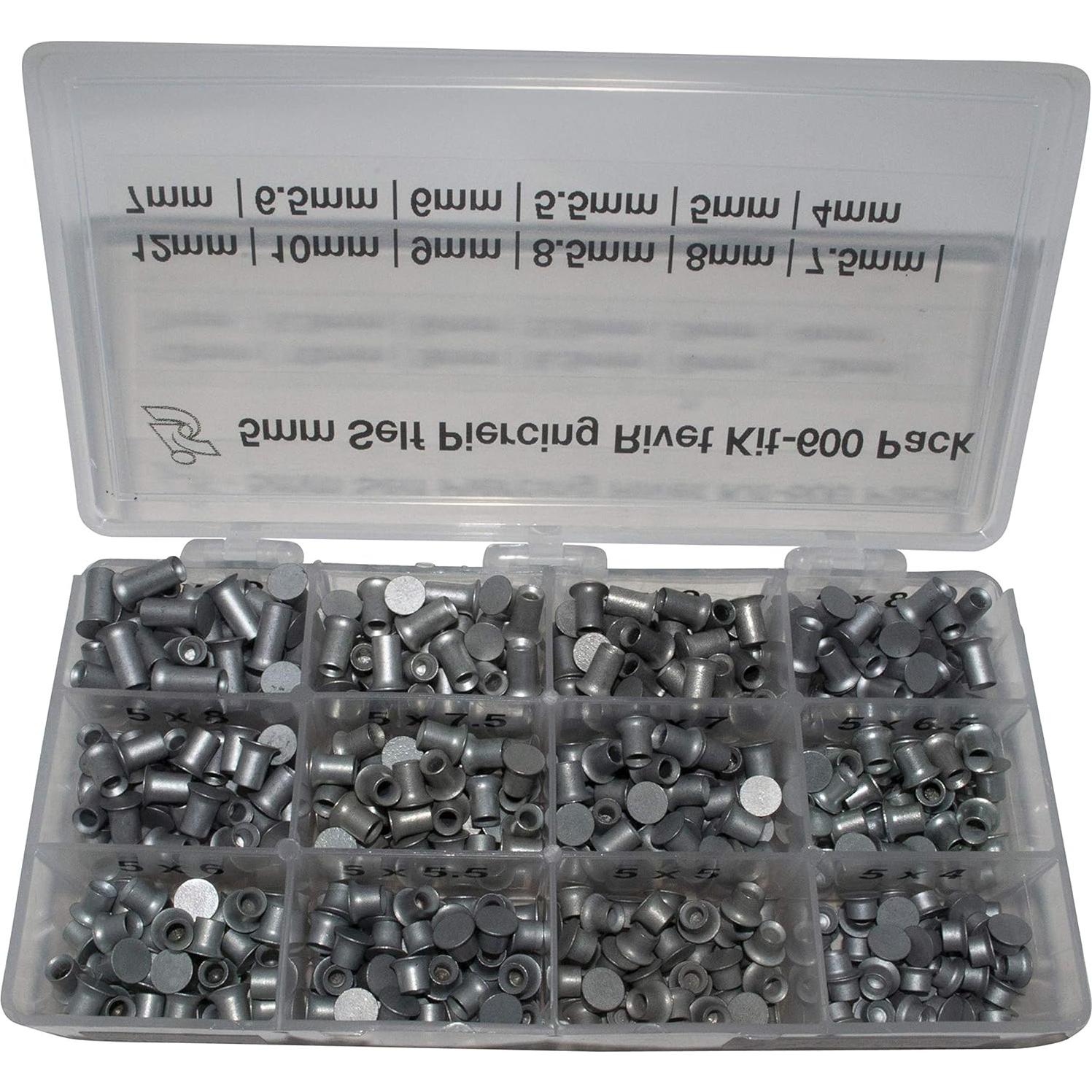 Kit de Remaches Autoperforantes 5mm - 600 Piezas Herramientas Innovadoras