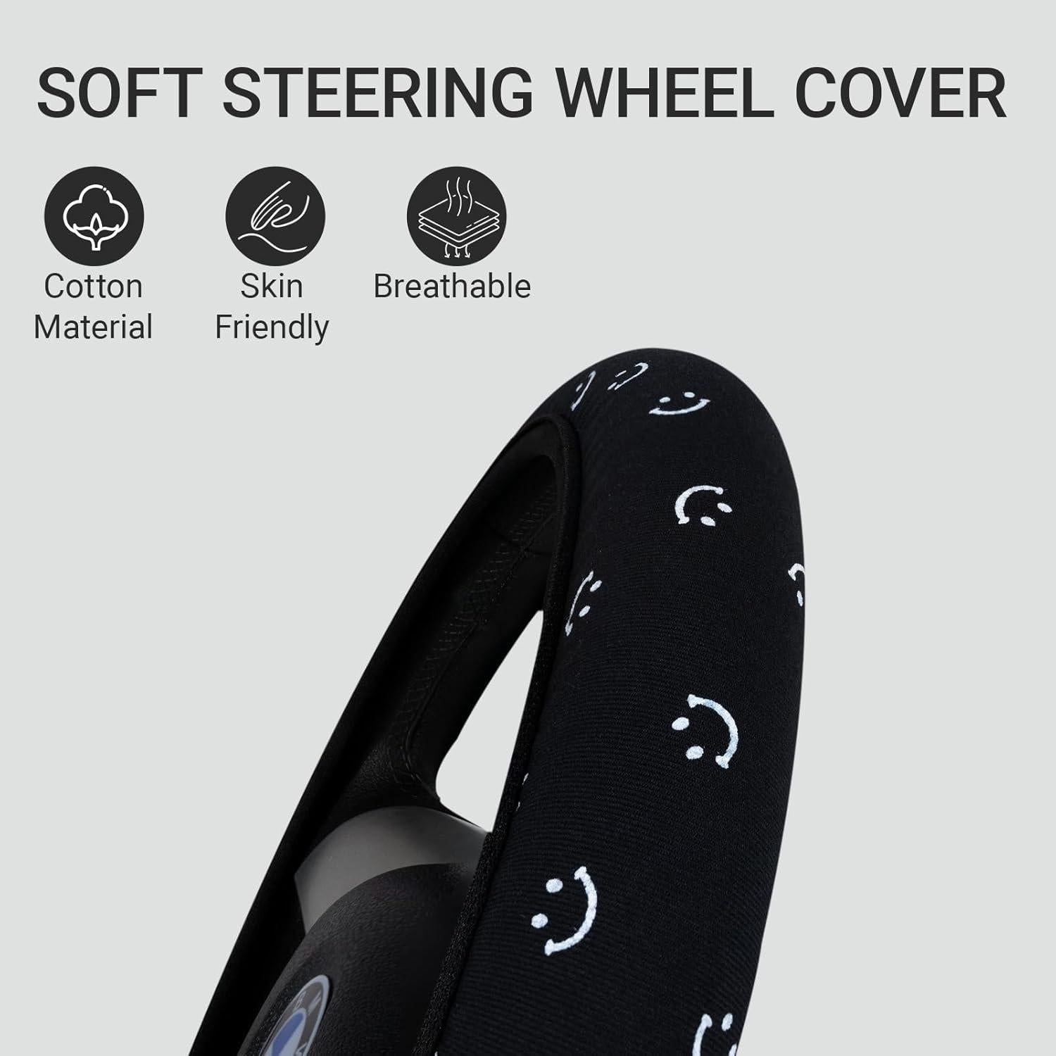 Funda de Volante SAADIAUTO Negra Universal 14.5-15 Pulgadas