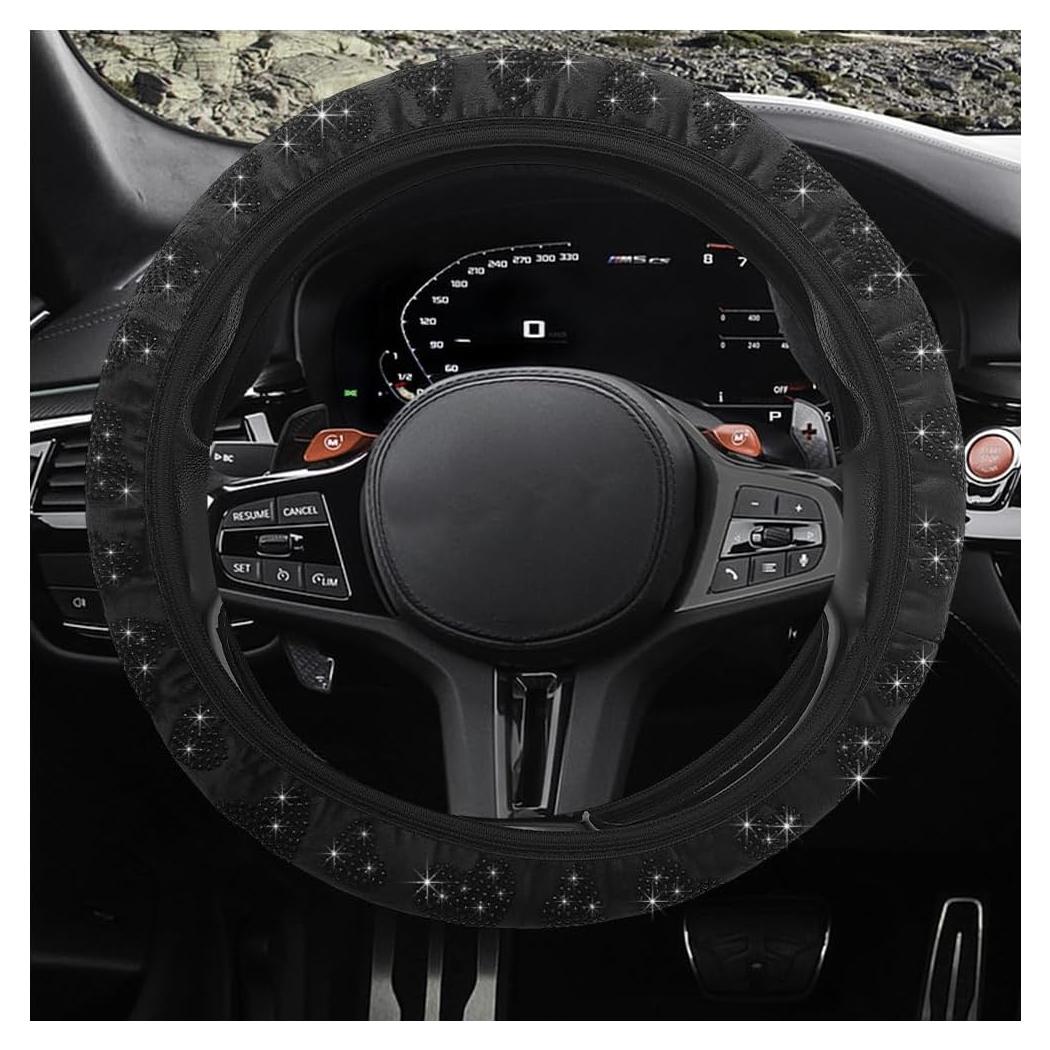 Funda de Volante Antideslizante Povtii 38.1 cm Negra