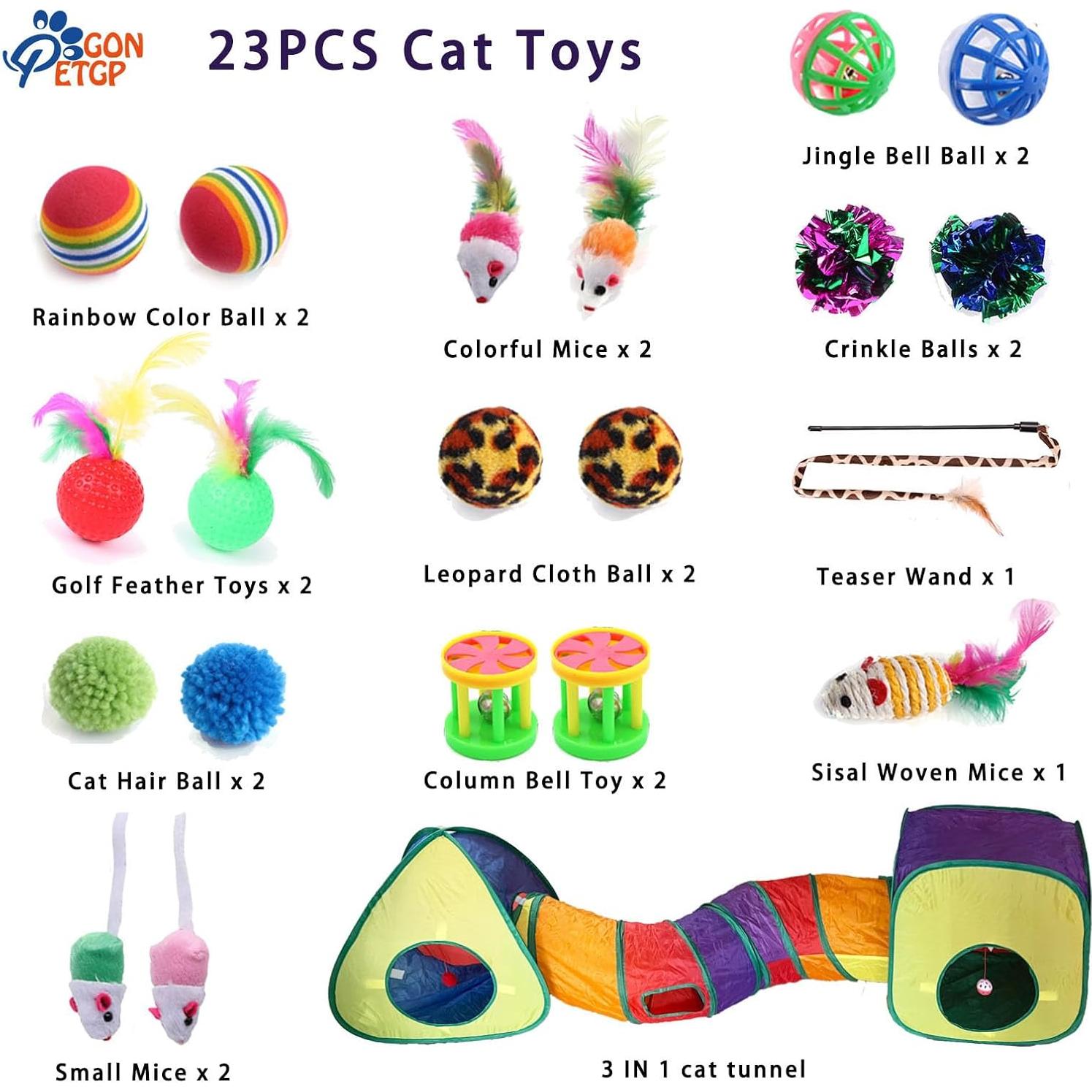 Conjunto de Juguetes para Gatos GONPETGP - 23 Piezas Interactivas