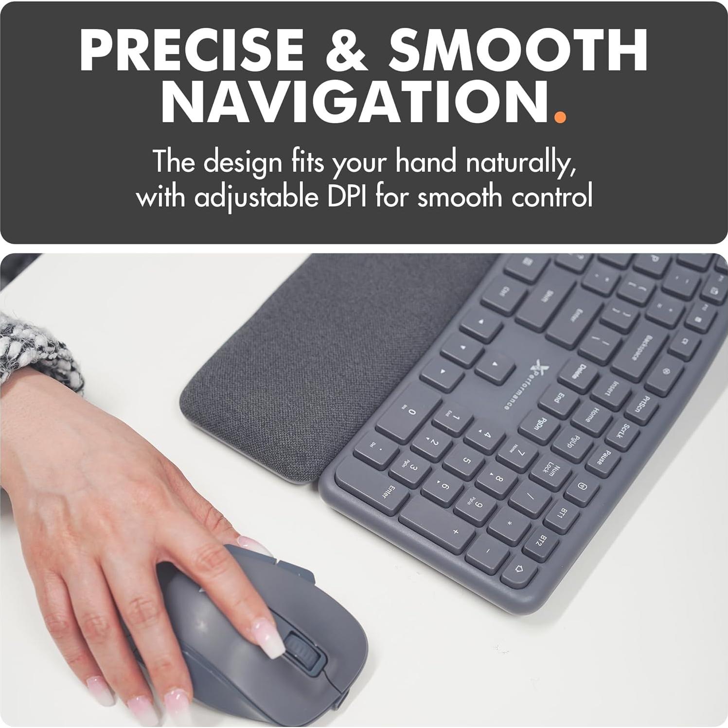 Combo Teclado y Ratón Inalámbrico Ergonómico X9 Gris