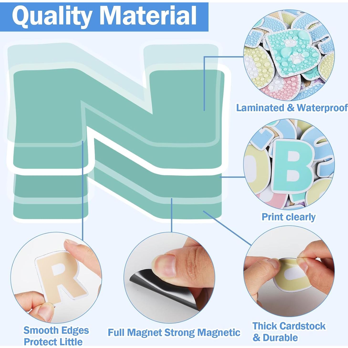 Letras Magnéticas Coloridas Qyeahkj 103 Pcs 5 cm Arcoíris Pastel