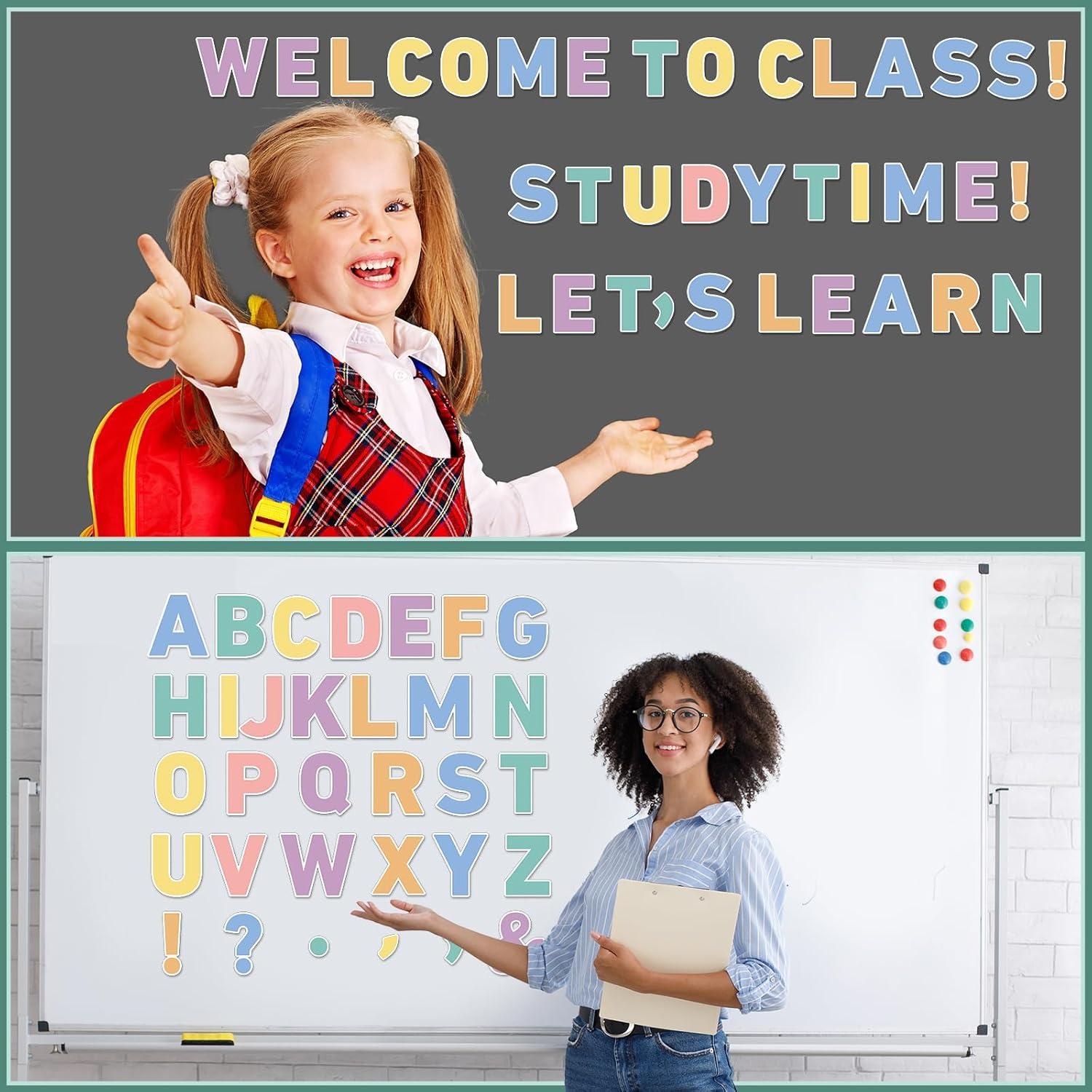 Letras Magnéticas Coloridas Qyeahkj 103 Pcs 5 cm Arcoíris Pastel