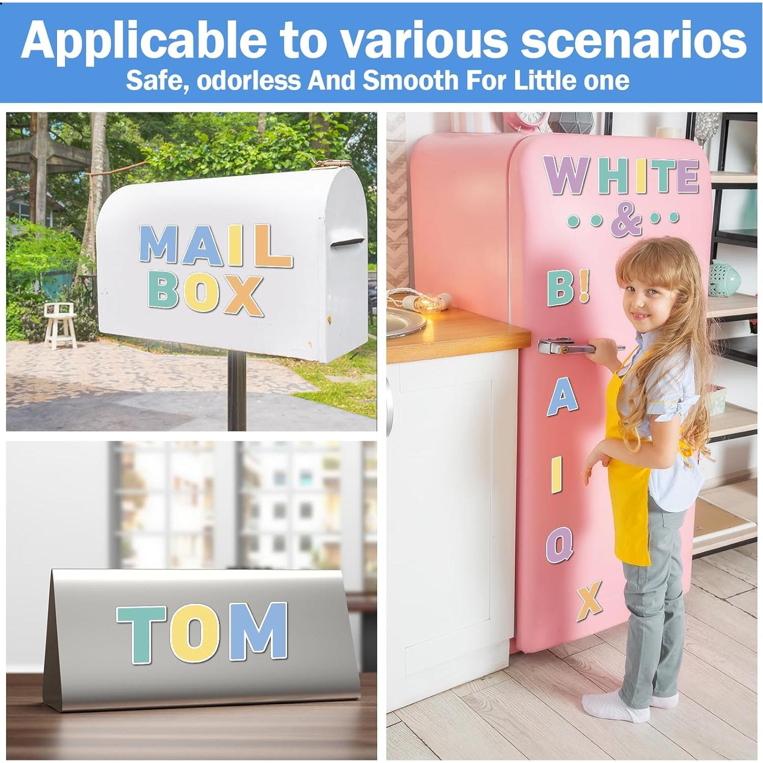 Letras Magnéticas Coloridas Qyeahkj 103 Pcs 5 cm Arcoíris Pastel