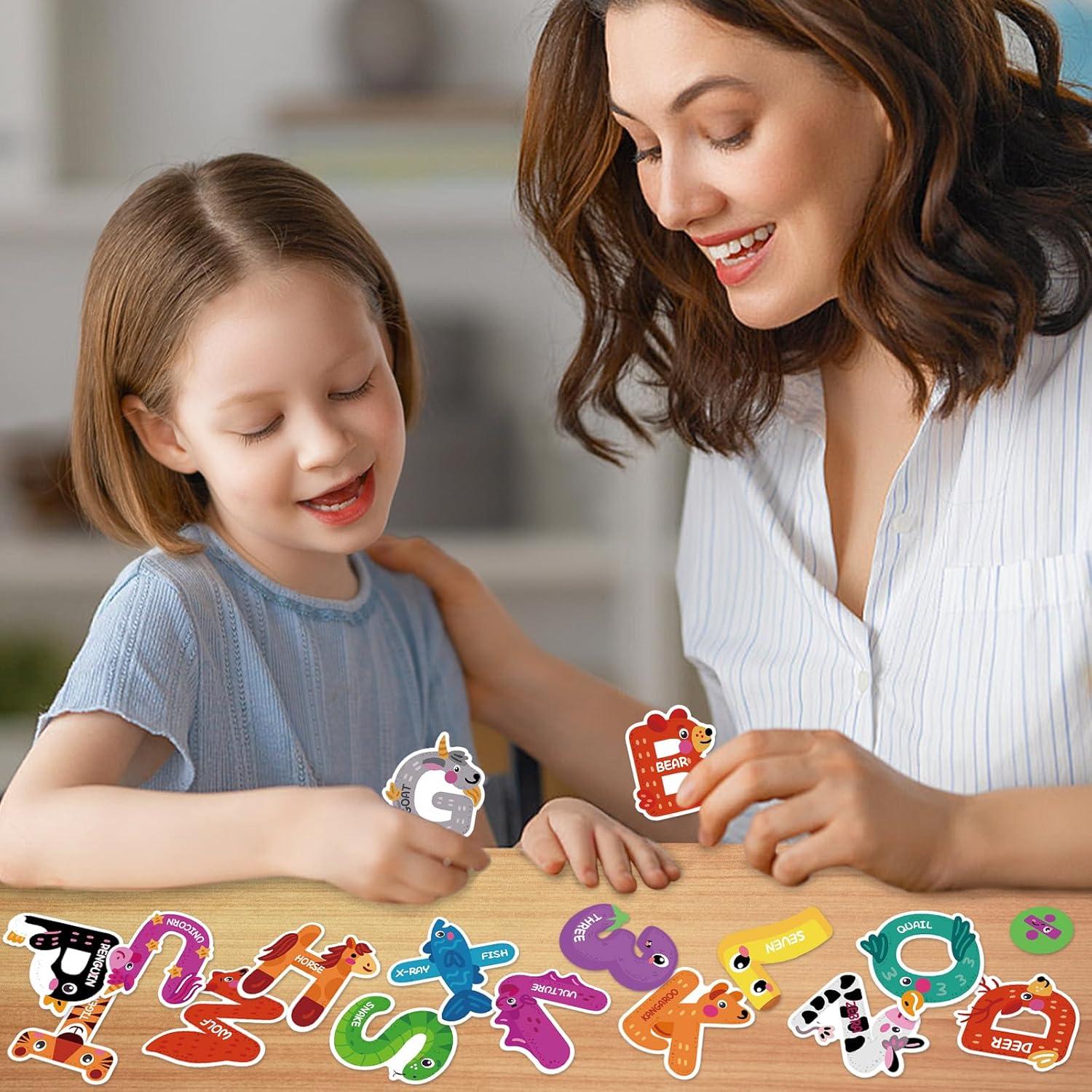 48 Piezas Letras y Números Magnéticos Auzesto para Niños