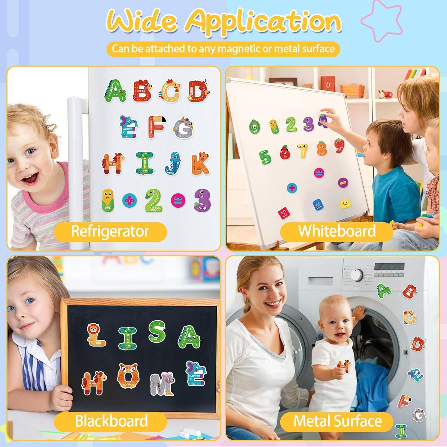 48 Piezas Letras y Números Magnéticos Auzesto para Niños