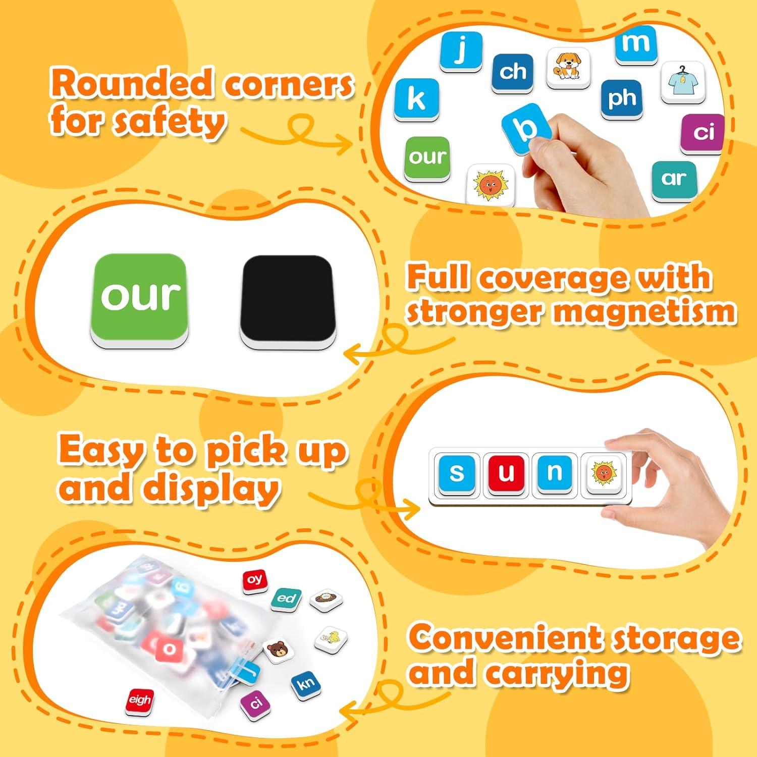 Letras Magnéticas Aizweb 140 Piezas para Aprender a Leer