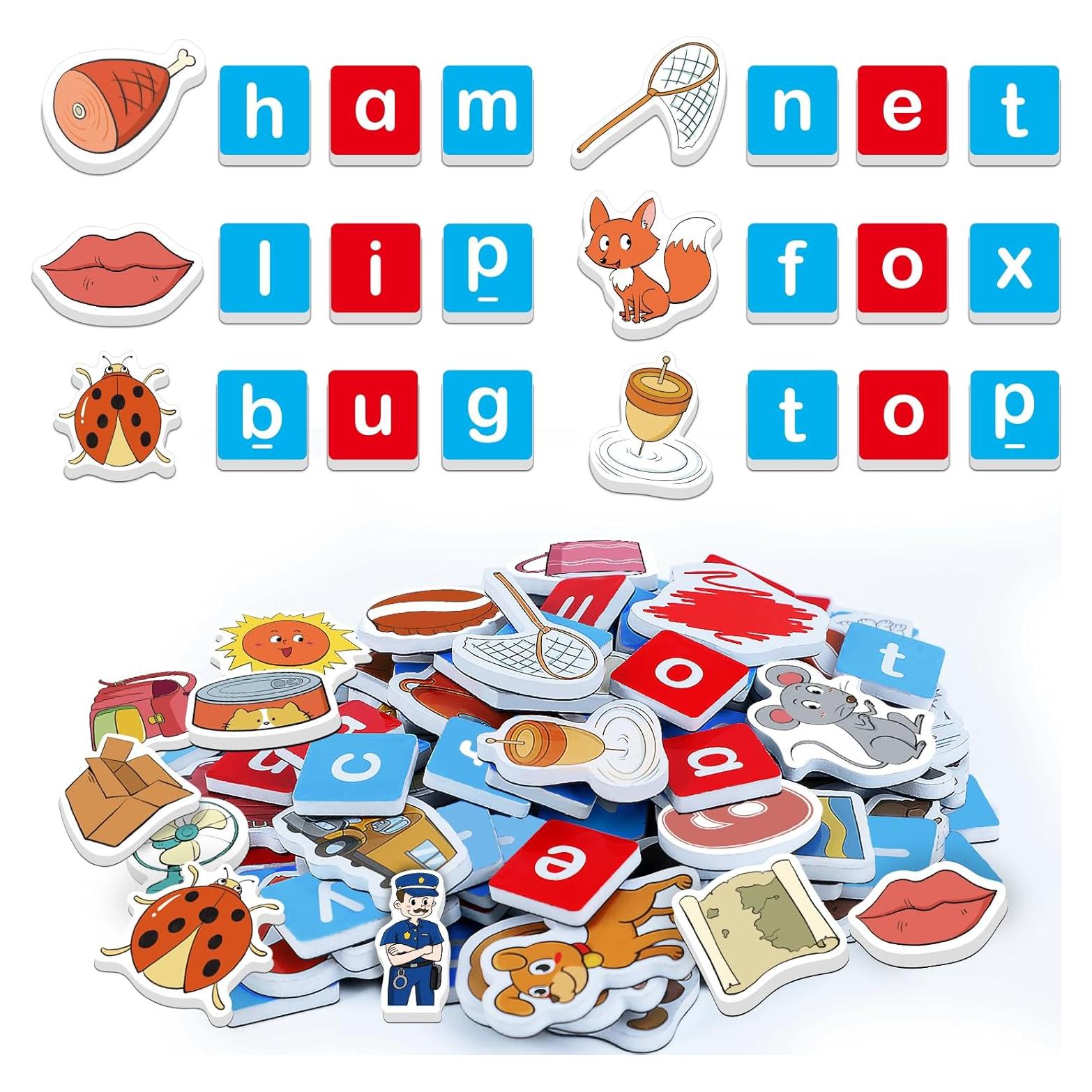 Letras Magnéticas Kasfalci 128 Piezas para Aprendizaje Infantil