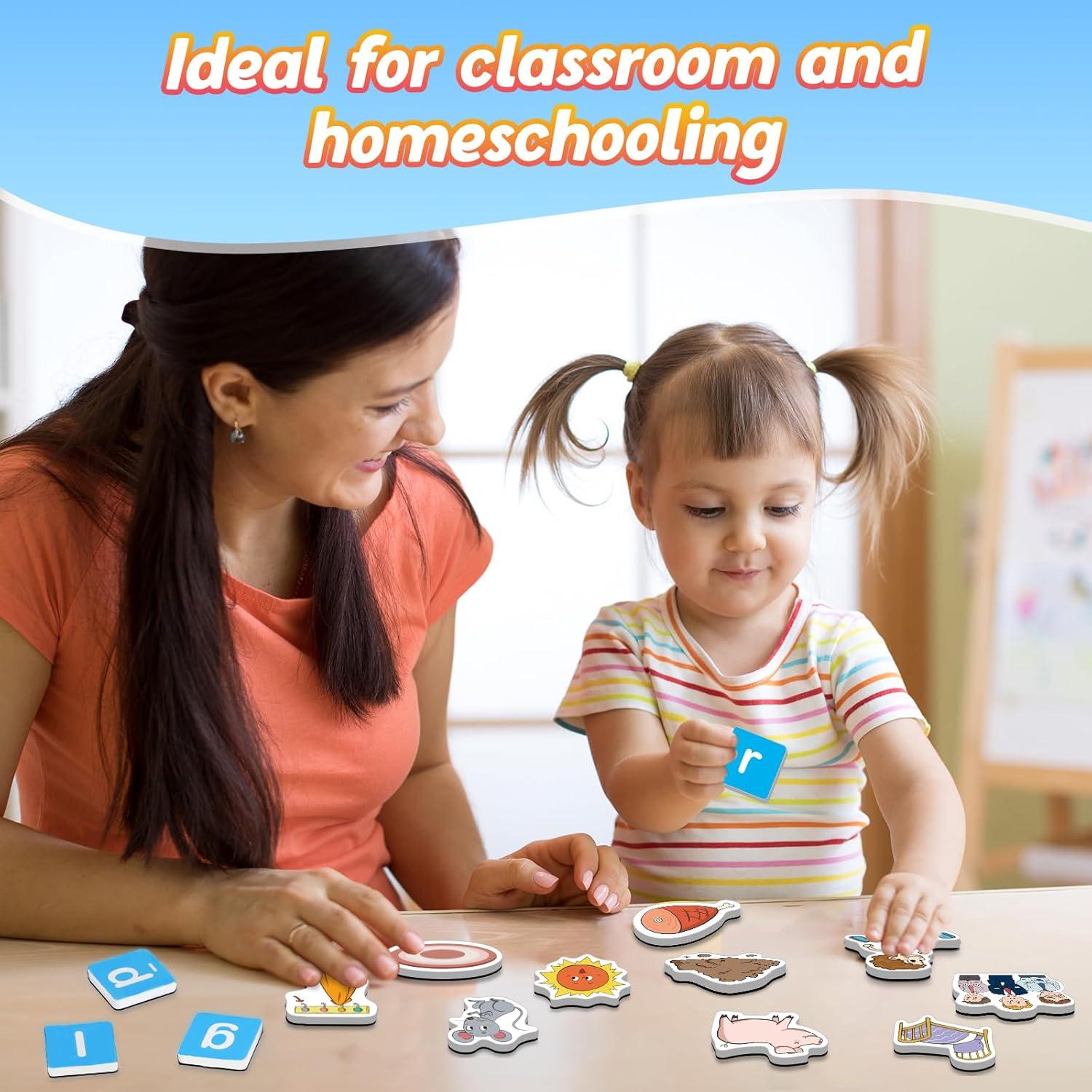 Letras Magnéticas Kasfalci 128 Piezas para Aprendizaje Infantil