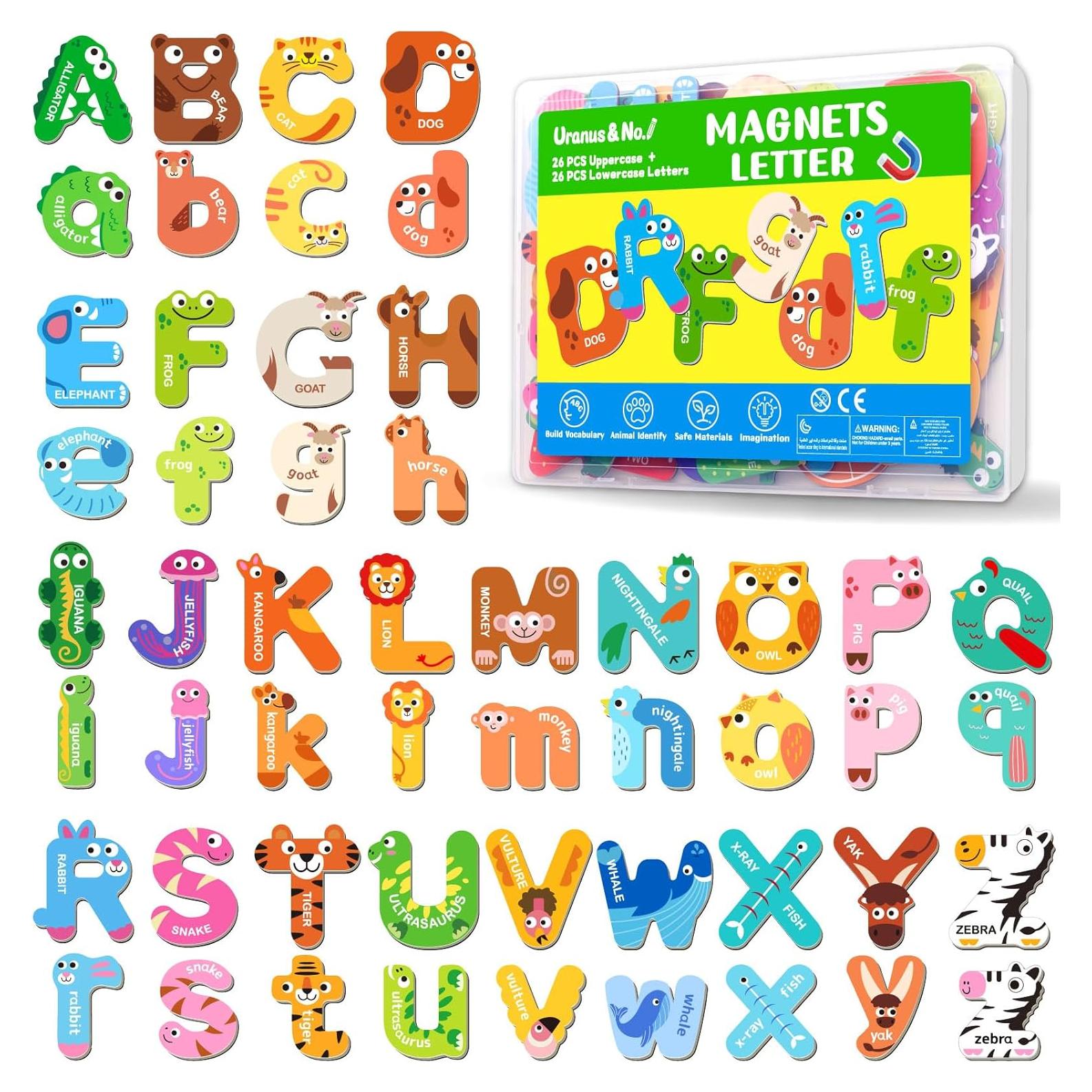 Letras Magnéticas ABC Uranus&No.1 52 Piezas Coloridas