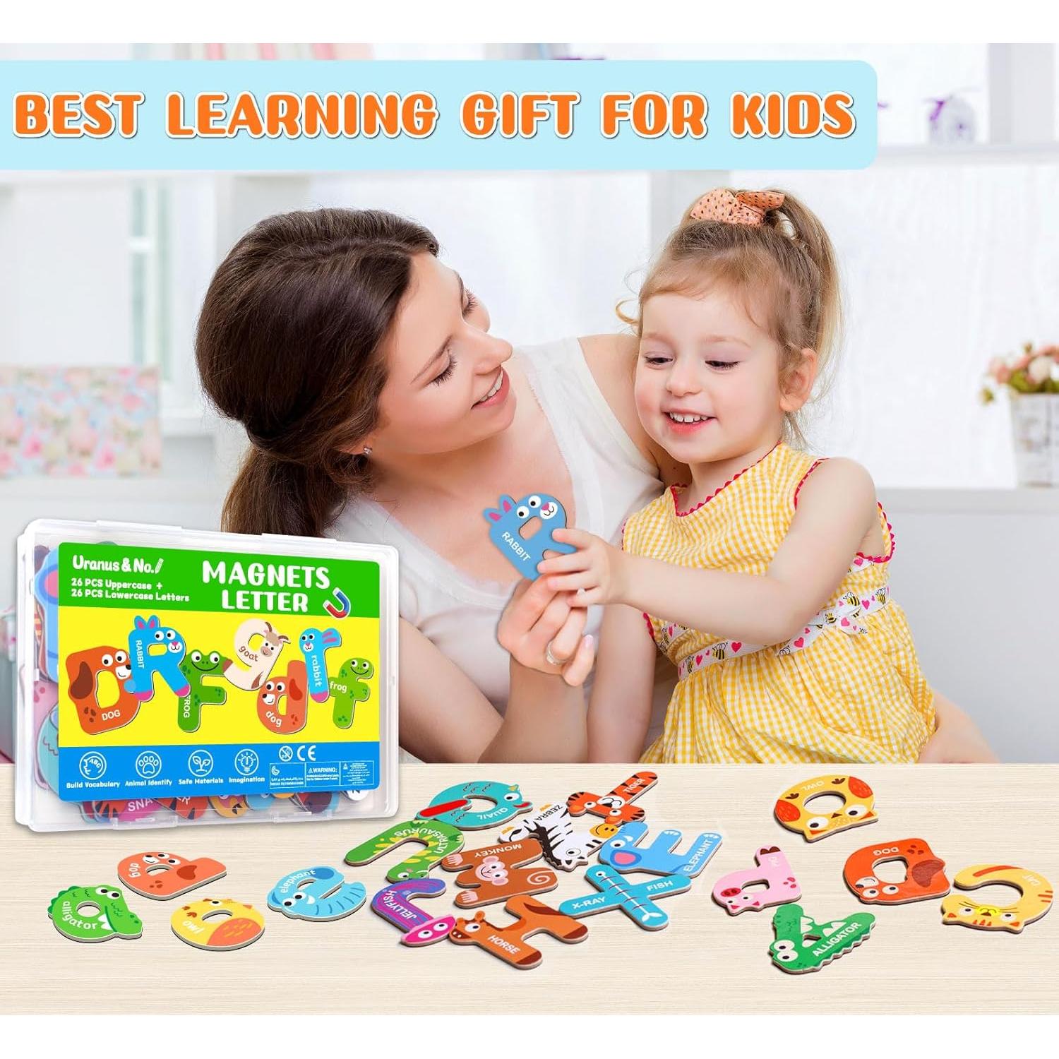 Letras Magnéticas ABC Uranus&No.1 52 Piezas Coloridas