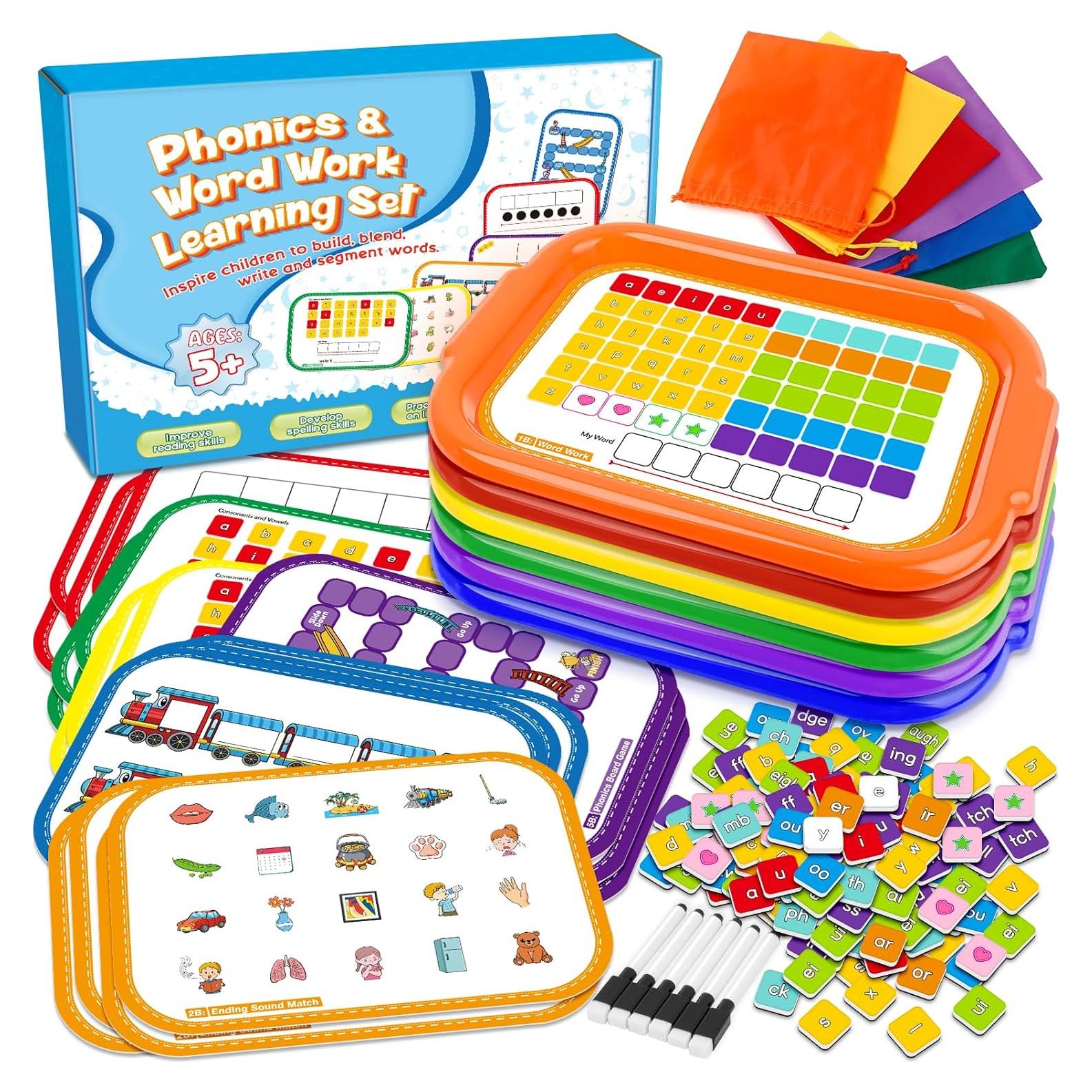 Juego de Palabras Fonéticas Edulok con Letras Magnéticas y Tableros