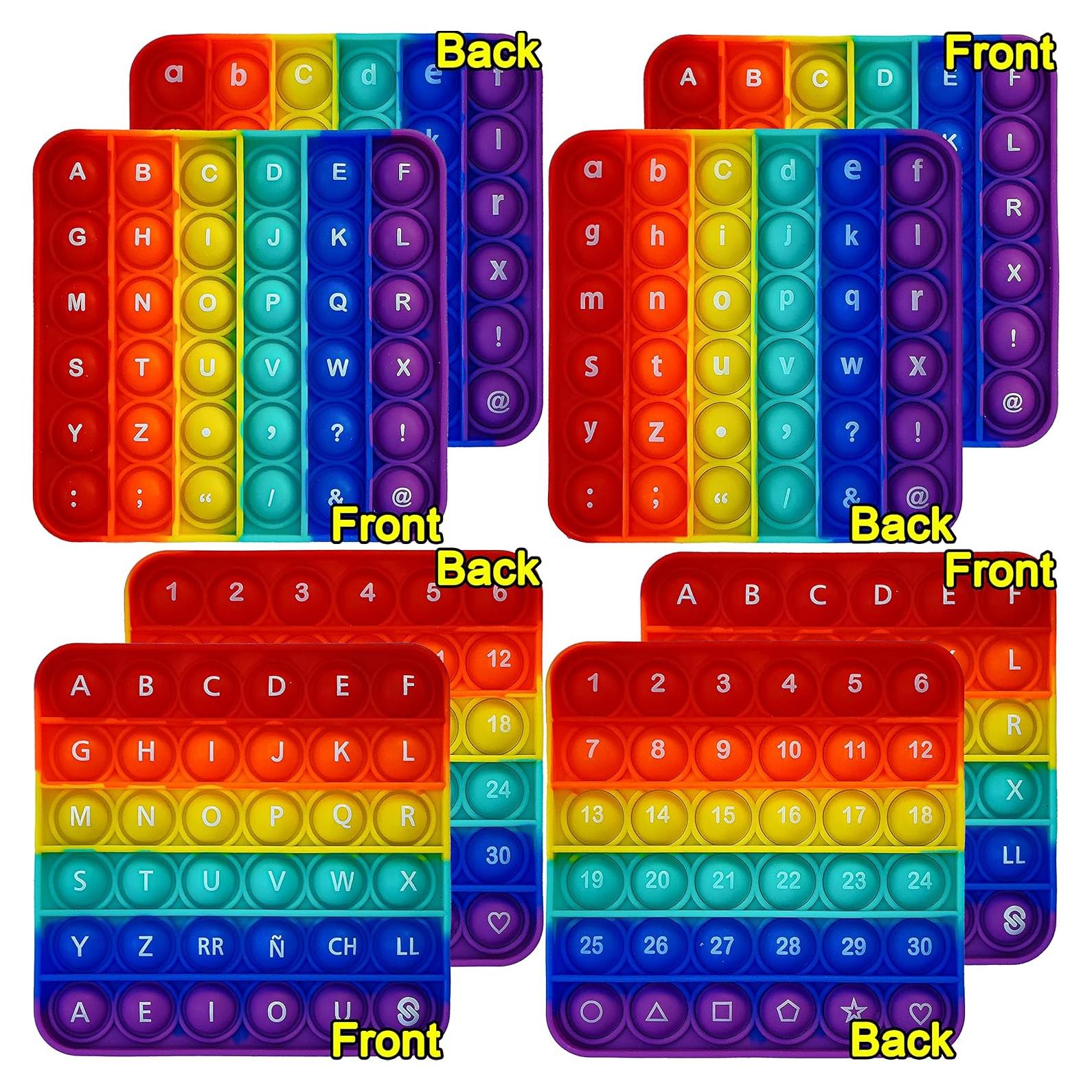 Juguete Antiestrés Educativo Proweber Letras y Números 4 Paquetes