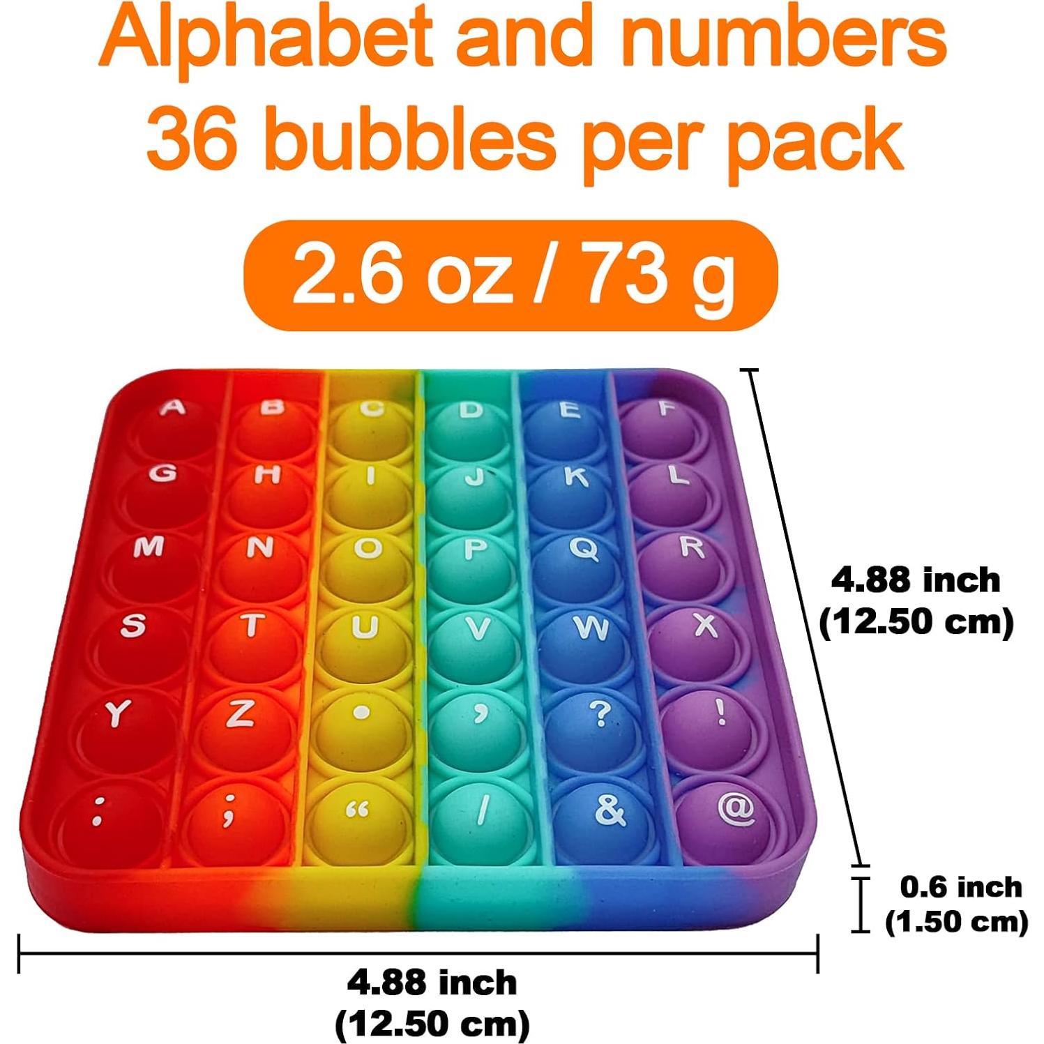Juguete Antiestrés Educativo Proweber Letras y Números 4 Paquetes