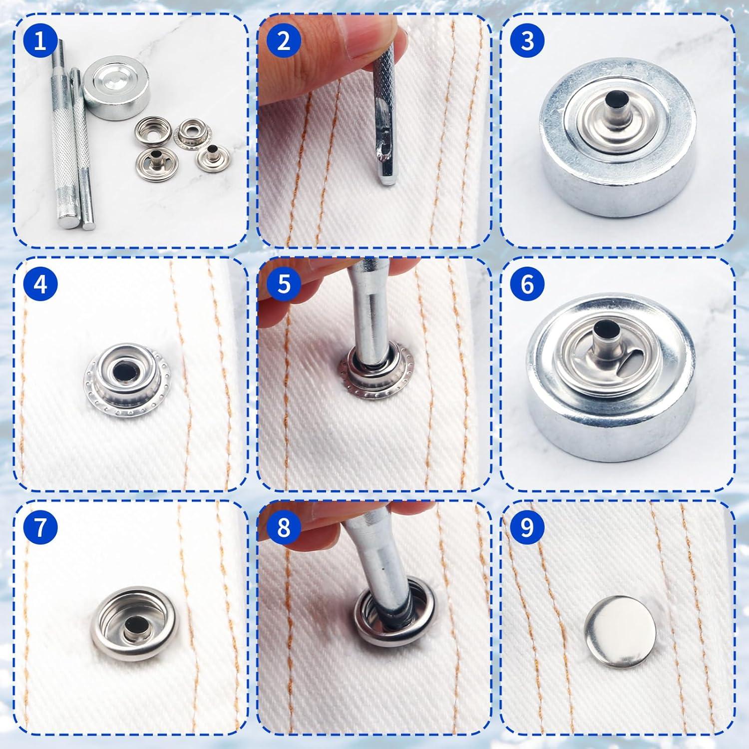 Kit de 103 Botones de Presión Acero Inoxidable Fampery