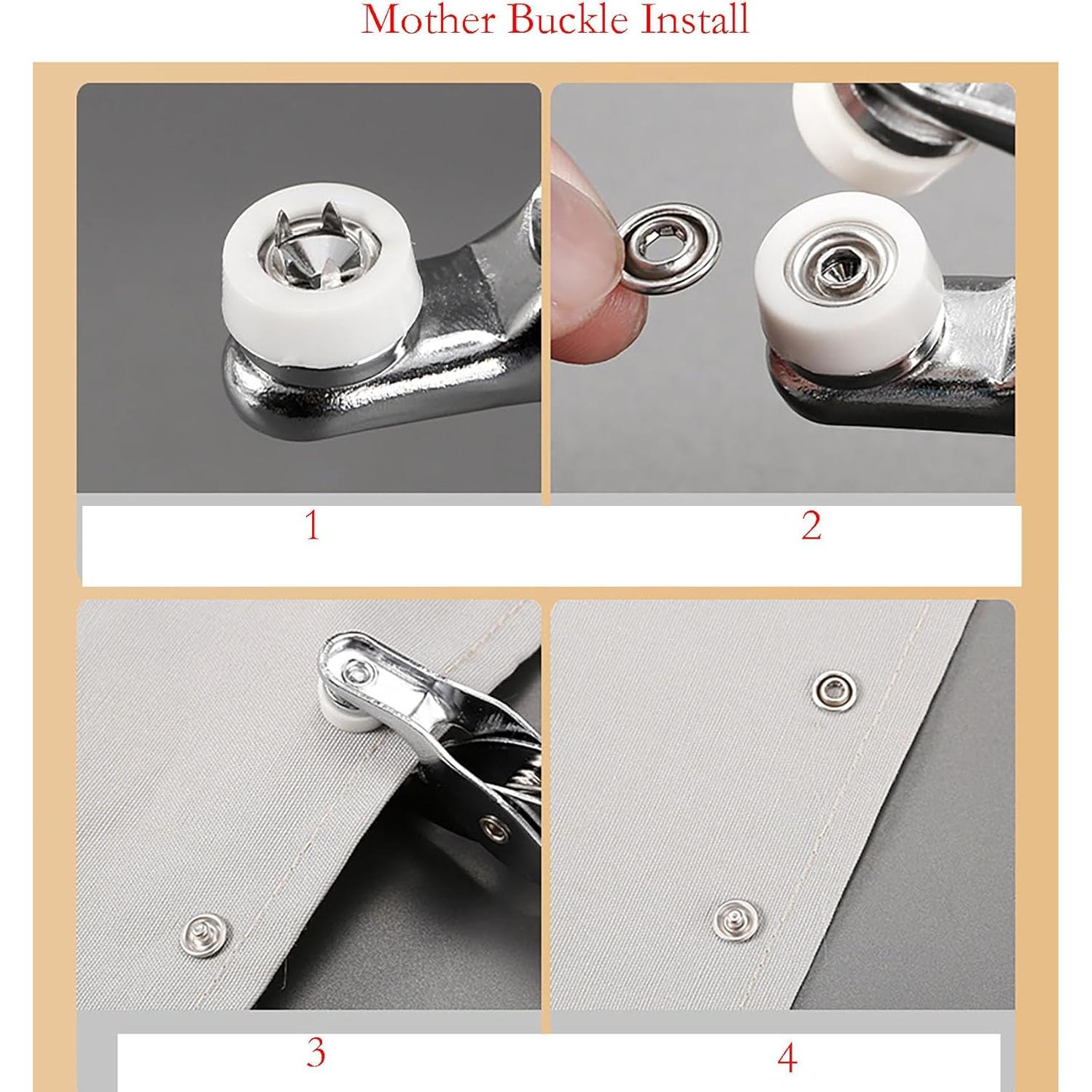 Kit de Botones a Presión YIKANGHENG 100 Pares + Alicates 15.24 cm