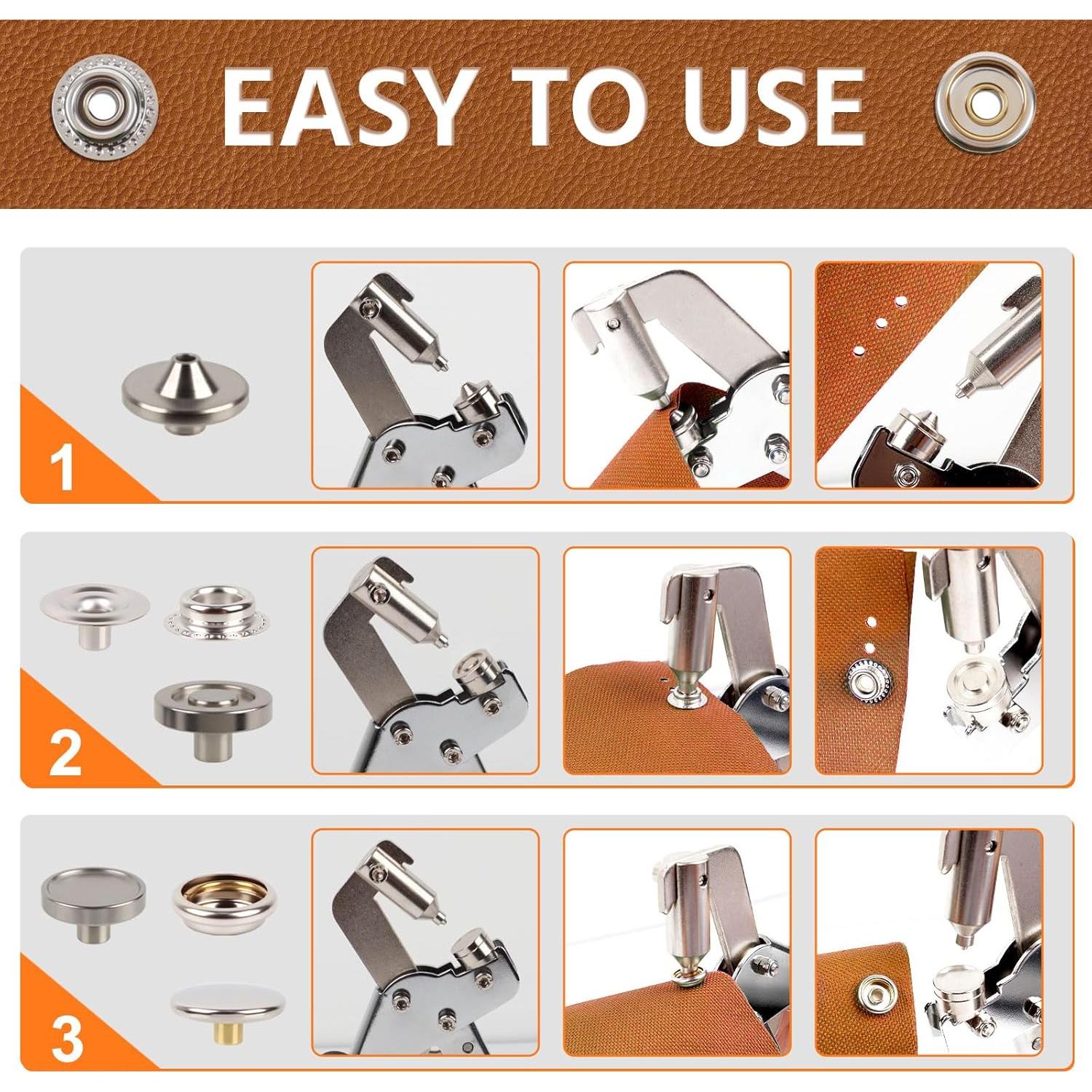 Kit de Instalación de Botones a Presión ZAPSIFOU 160 Piezas