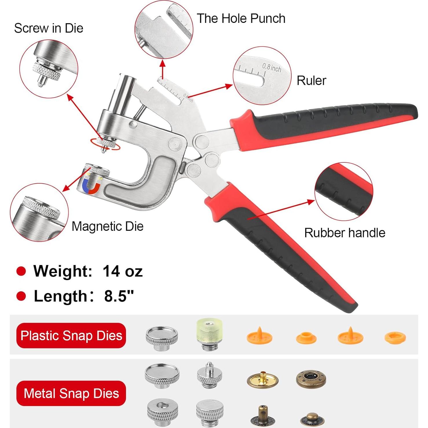 Kit de broches Y-zuisoumt 192 PCS plástico y 80 metal 15mm