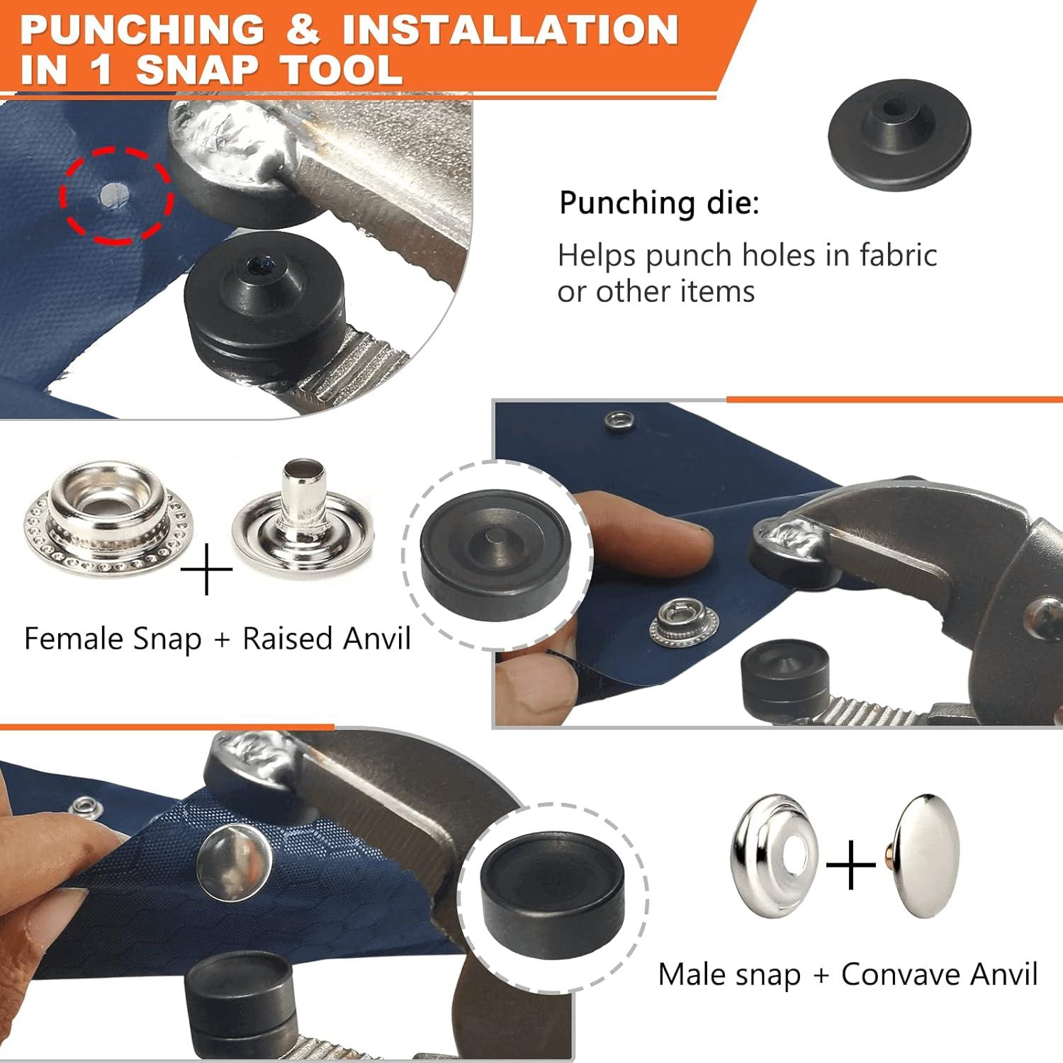 Kit de Botones de Presión MinliGUY 15mm para Barcos y Lonas