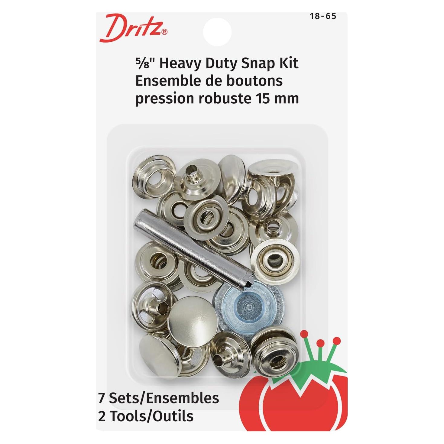 Kit de Broches de Presión Dritz 1.6 cm Niquelado - 7 Juegos