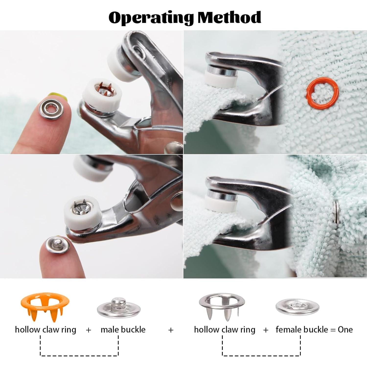 Kit de Botones a Presión JOJOPLAY 800 Piezas 10 Colores