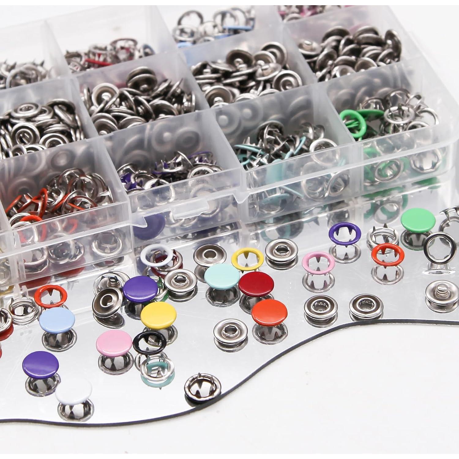 Kit de Botones a Presión JOJOPLAY 800 Piezas 10 Colores