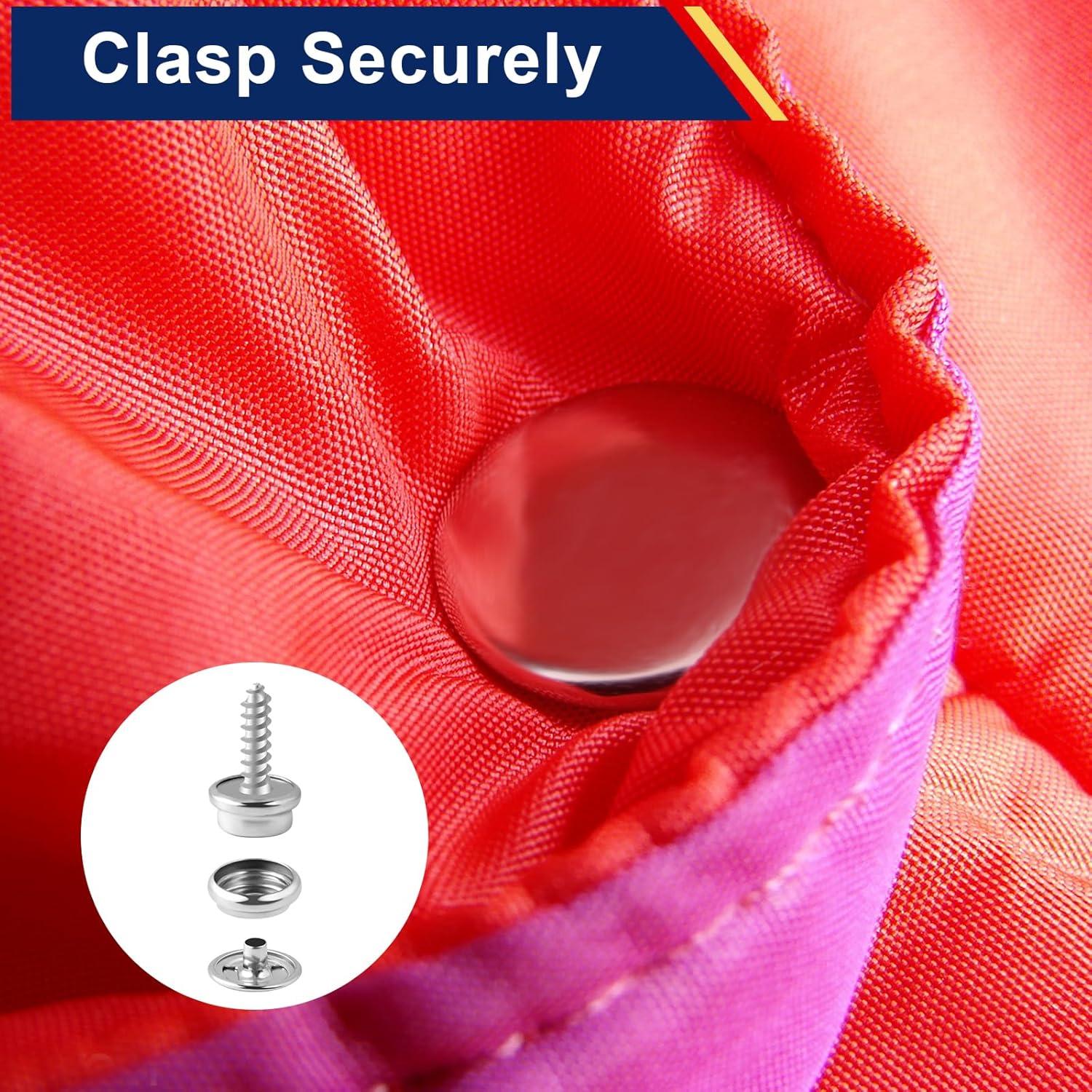 Kit de 152 Broches de Presión Hicdaw Acero Inoxidable 15mm