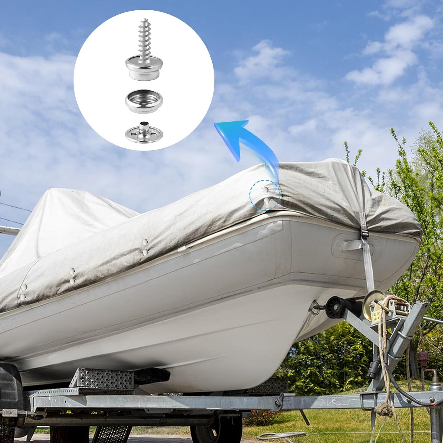 Kit de 152 Broches de Presión Hicdaw Acero Inoxidable 15mm