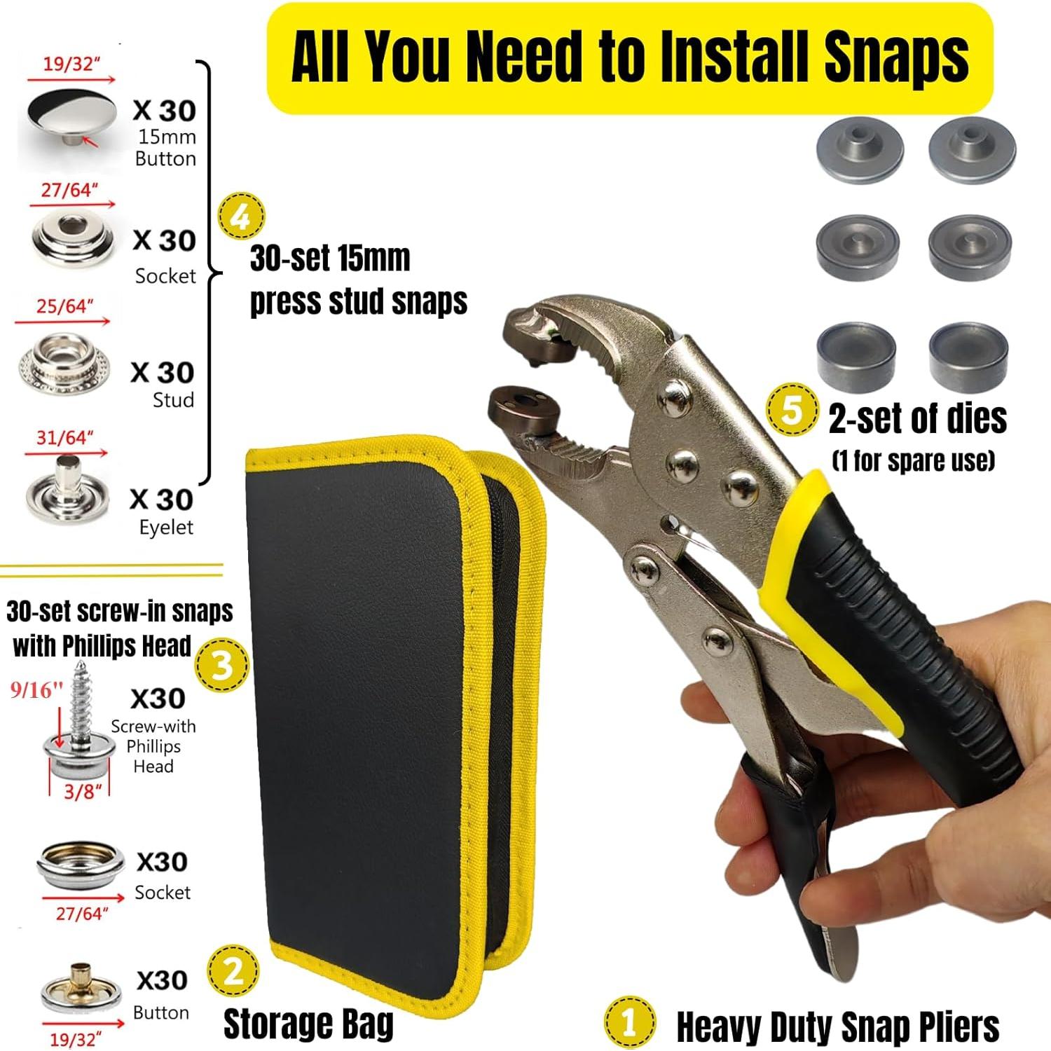 Kit de Broches Marinos MinliGUY 60 Piezas con Alicates de Acero Inoxidable