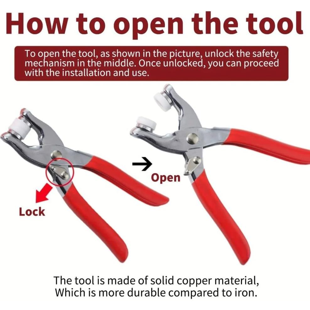 Kit de Herramientas para Botones a Presión FUPUAII 10 Colores 9.5mm