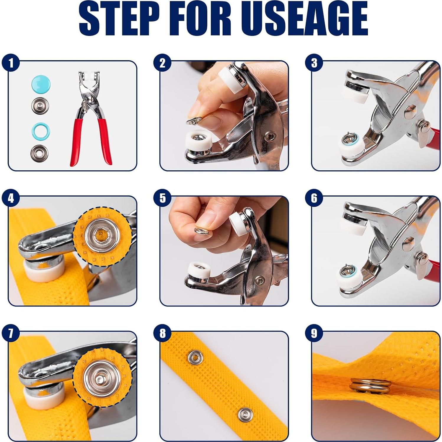 Kit de Botones a Presión Siziviki 200 - 9.5mm - 10 Colores