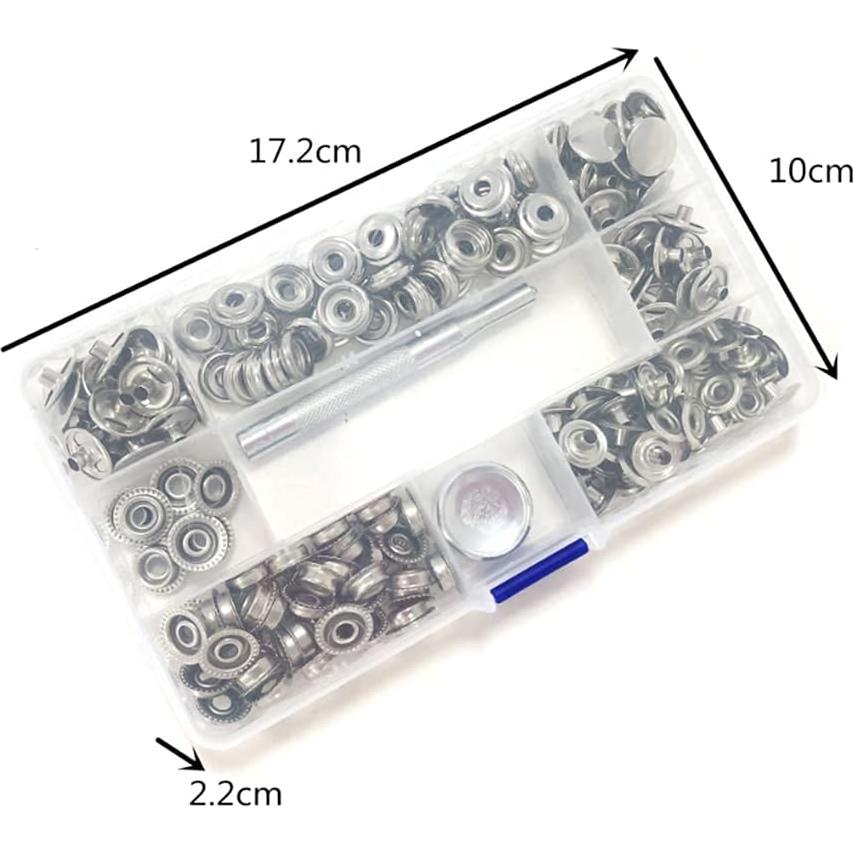 Kit de Broches de Presión Acero Inoxidable 200 Piezas BetterJonny