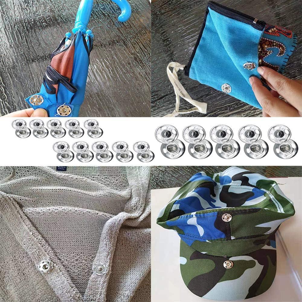 120 Botones a Presión Plateados JOSDIOX - 8mm, 10mm, 13mm