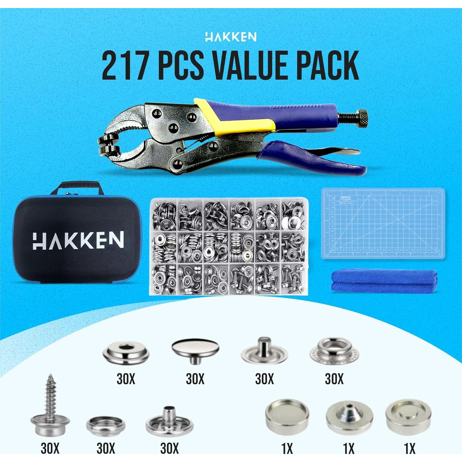 Herramienta de Botón a Presión HAKKEN 15mm con 210 Botones