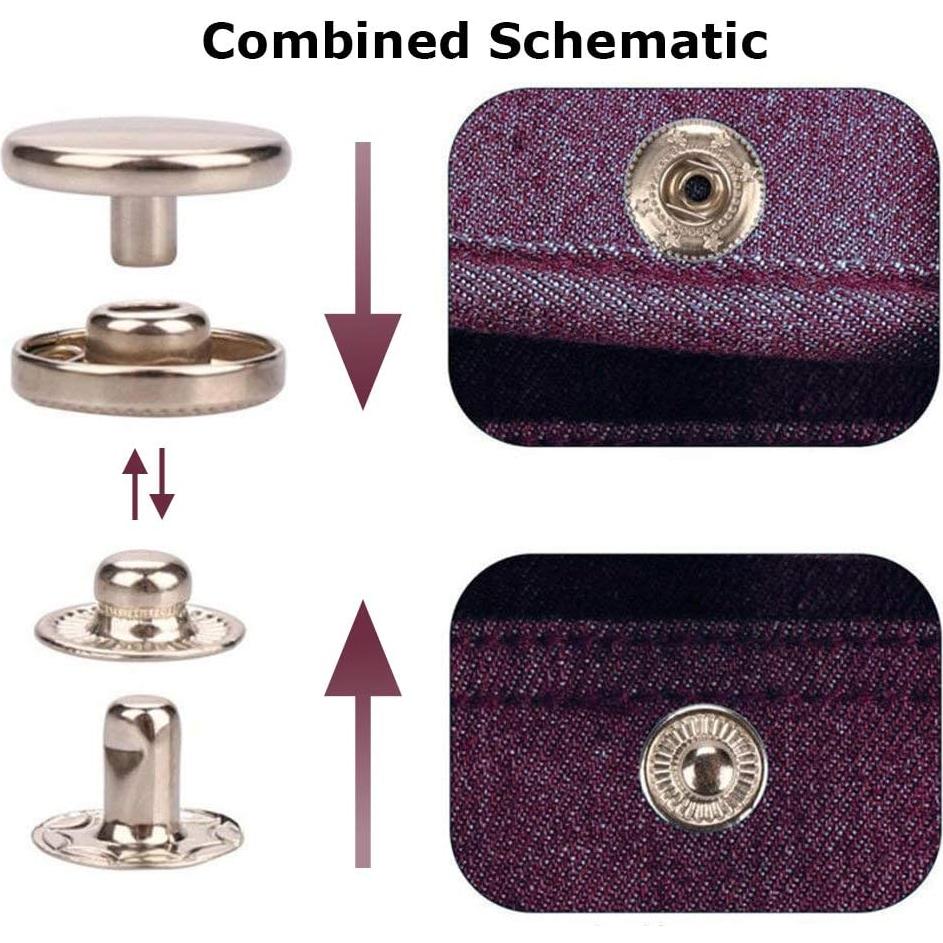 Kit de 132 Botones de Presión MSDADA 12.5 mm para Ropa y Cuero