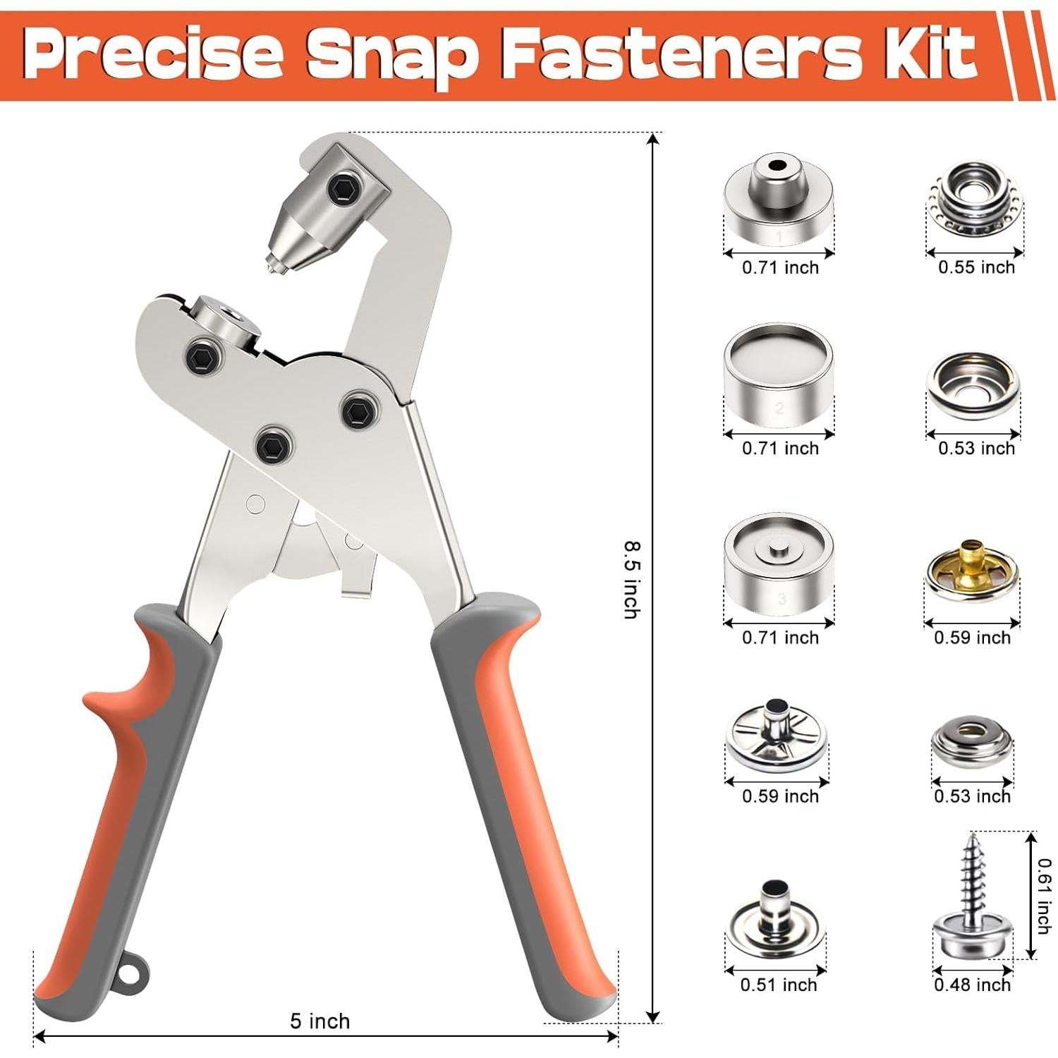 Kit de Botones a Presión NEU MASTER 140 Piezas con Herramienta