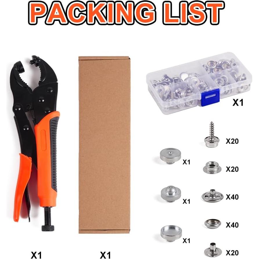 Kit de Herramientas de Botones a Presión HEY FOLY 80 Piezas