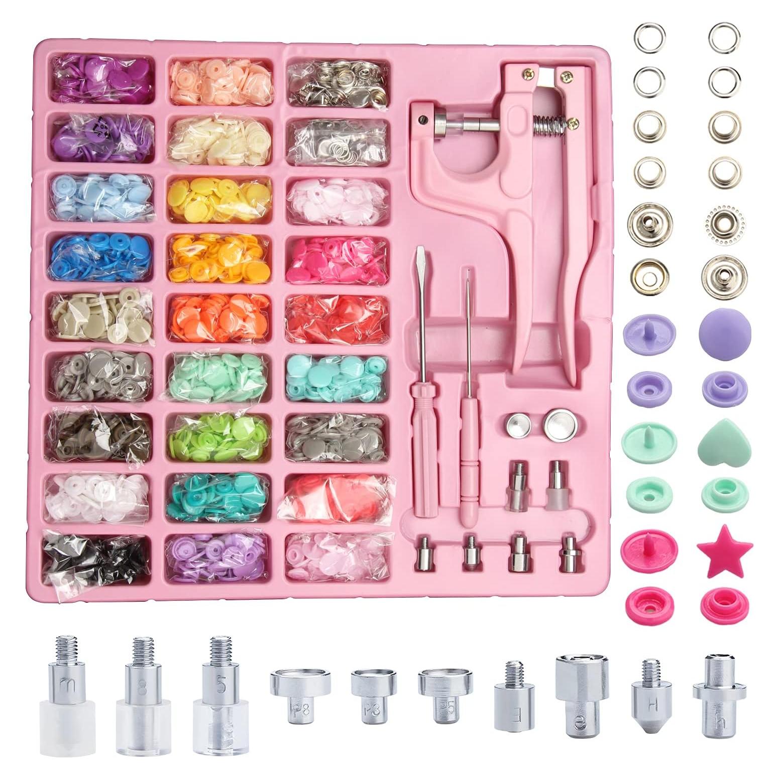 Juego de Botones y Alicates LYNDA 300 Piezas Rosa