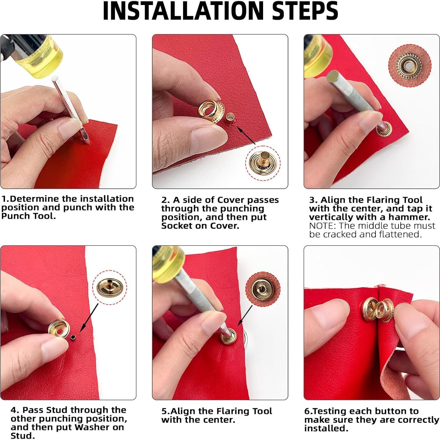 Kit de Broches de Acero Inoxidable 15mm GTAAOY - 80 Piezas