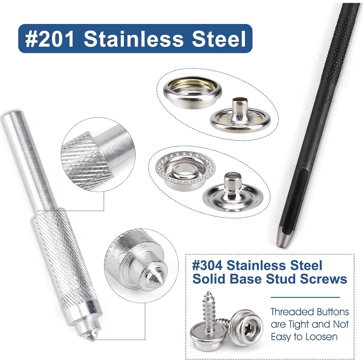 Kit de Botones de Lona 323 Piezas Meifuly Acero Inoxidable