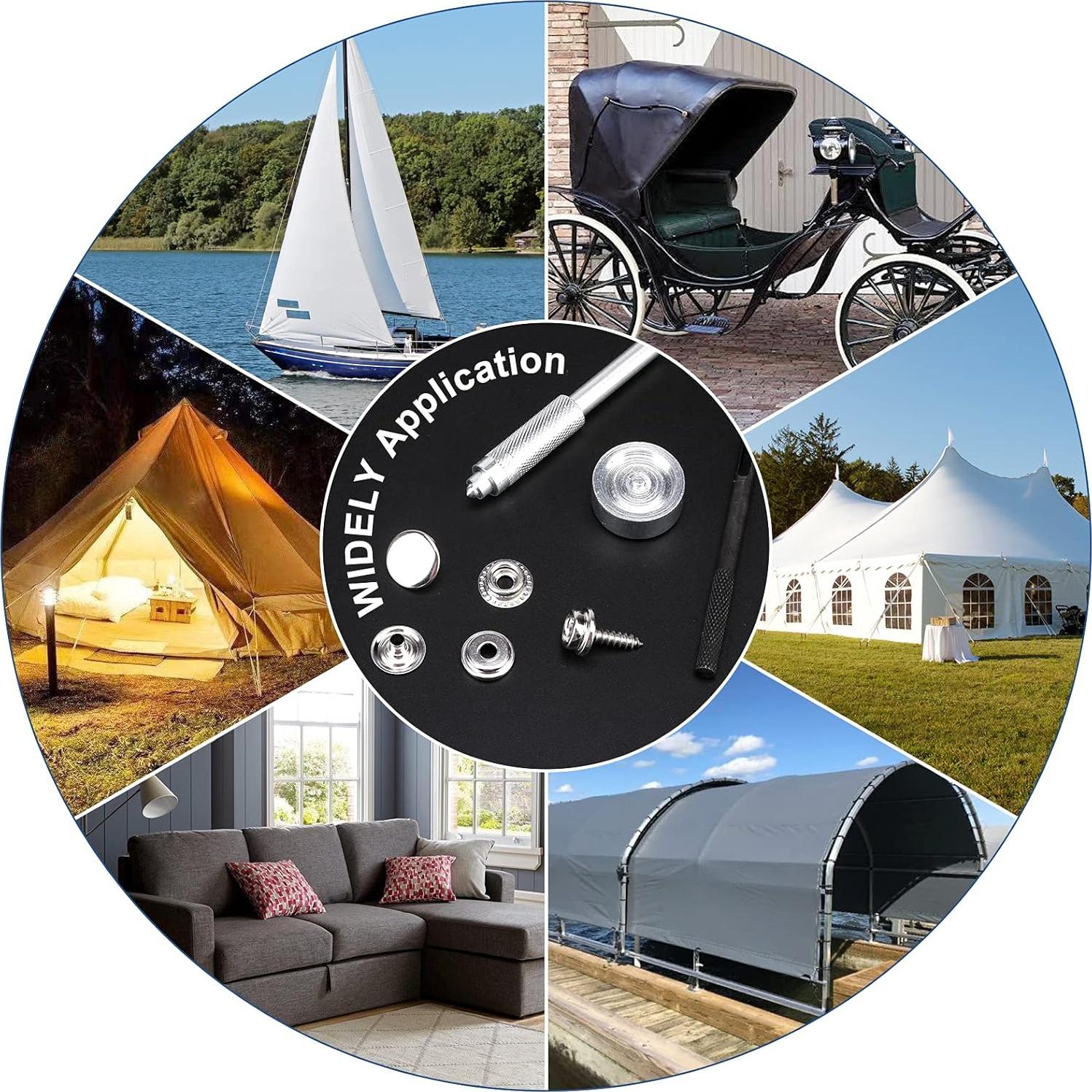 Kit de Botones de Lona 323 Piezas Meifuly Acero Inoxidable