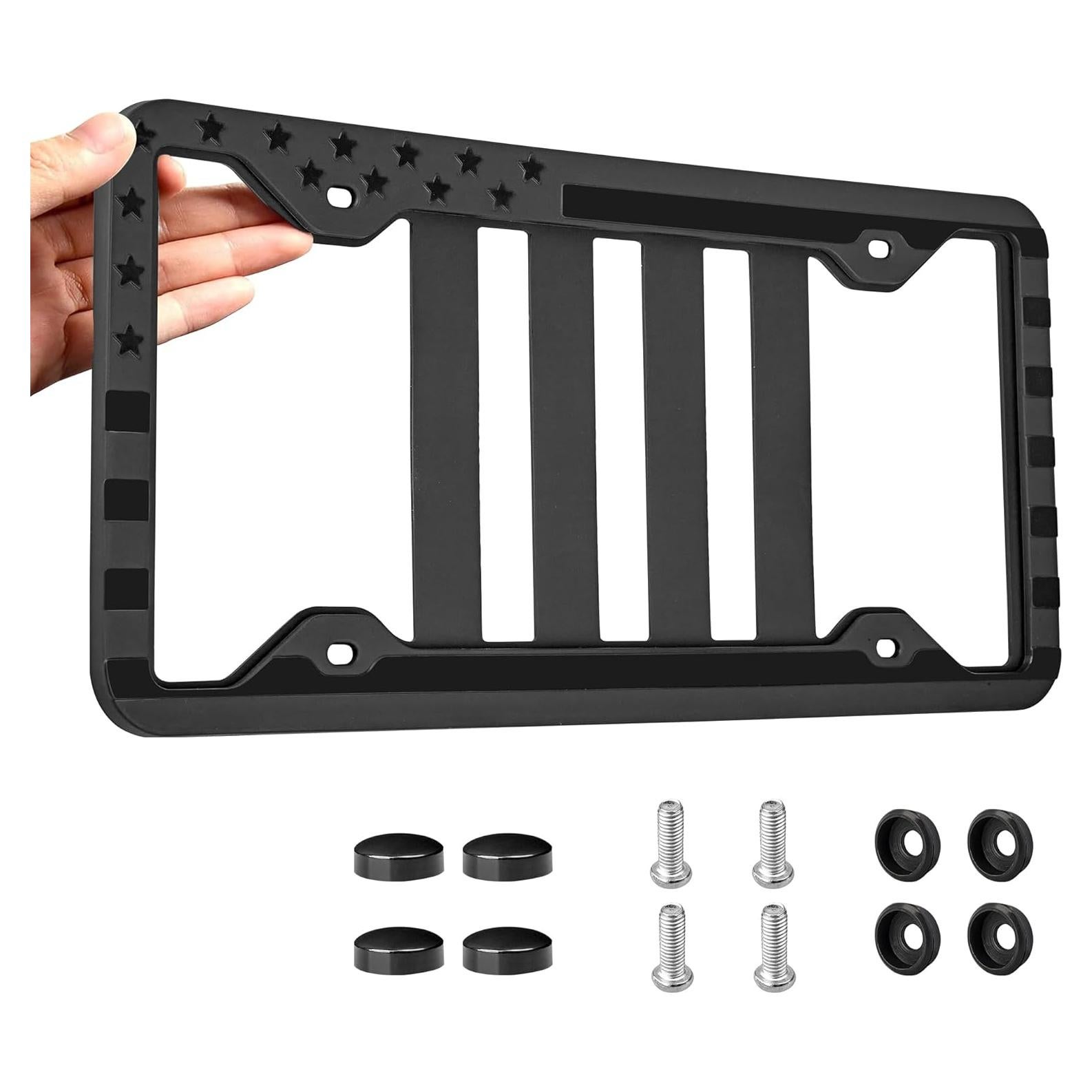 Marco de Placa de Licencia Silicona Red Wolf Bandera EE.UU. 30.5x15.2cm