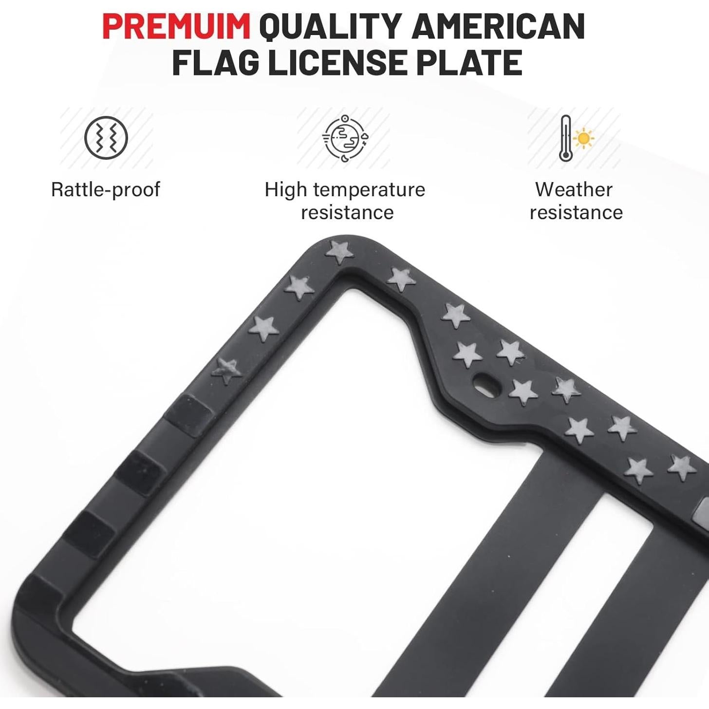 Marco de Placa de Licencia Silicona Red Wolf Bandera EE.UU. 30.5x15.2cm