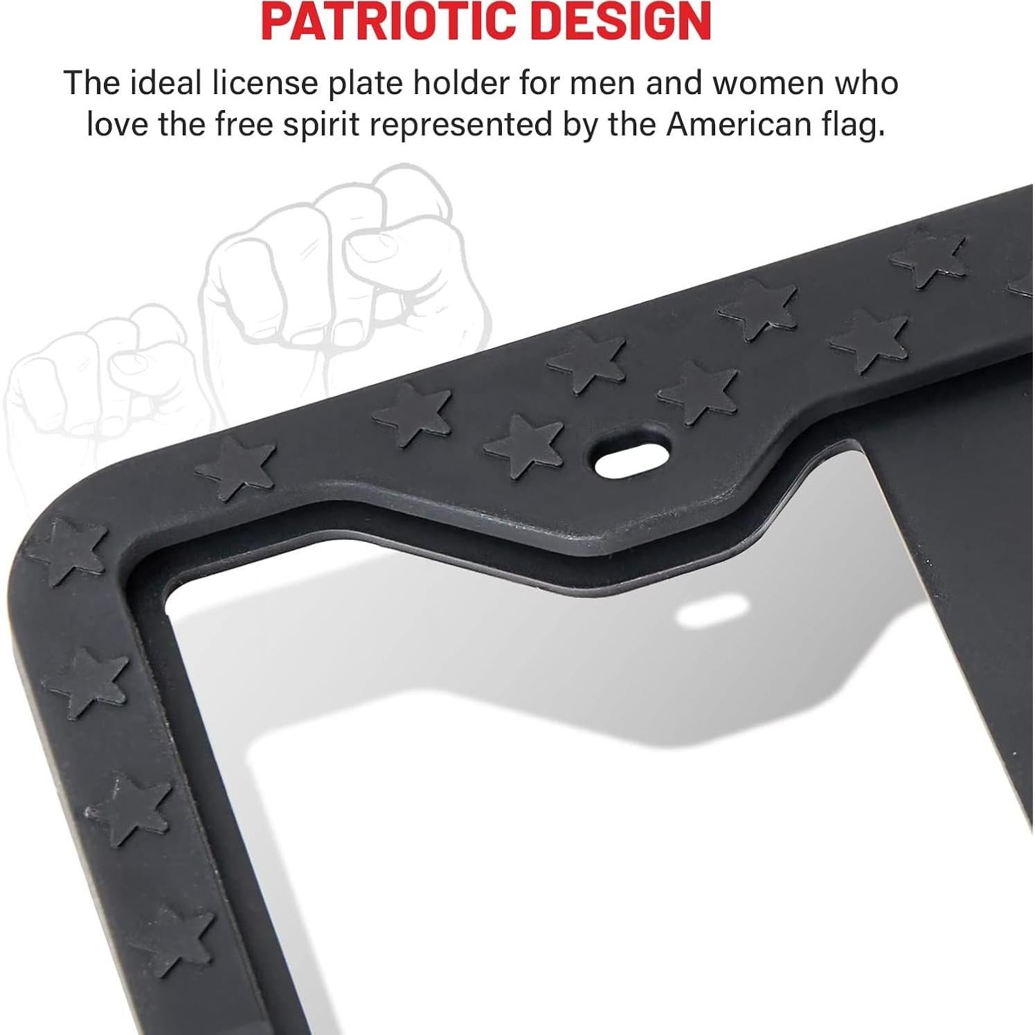 Marco de Placa de Licencia Silicona Red Wolf Bandera EE.UU. 30.5x15.2cm