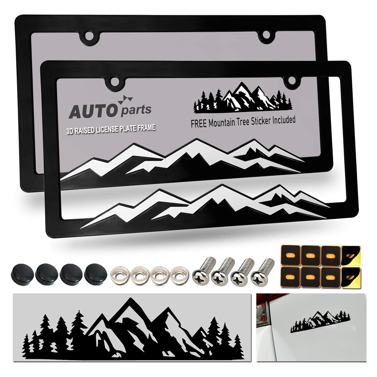 Marco de Placa de Licencia de Montaña ZXFOOG Blanco 2 Piezas