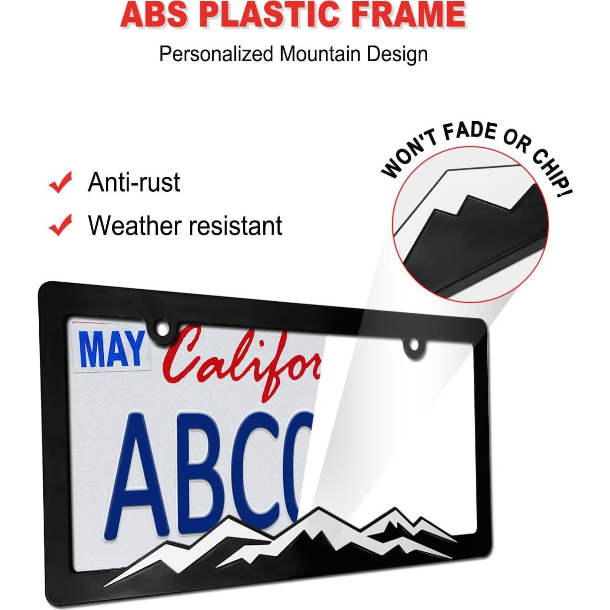 Marco de Placa de Licencia de Montaña ZXFOOG Blanco 2 Piezas