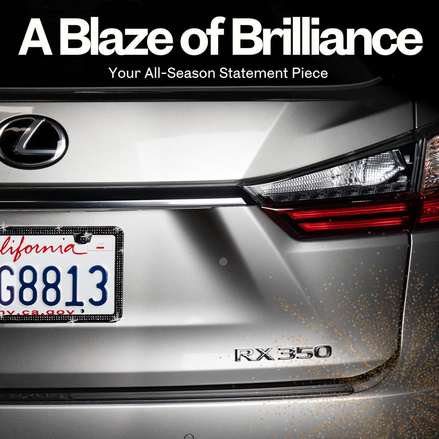 Marco de Placa de Licencia Brillante SunplusTrade Negro 2 Pzas