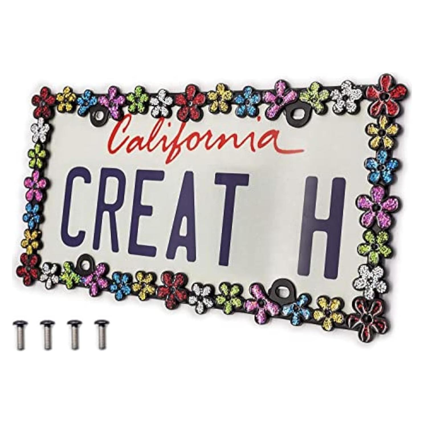 Marco de Placa de Licencia Creathome 3D Zinc Negro Mate 32.5x16.5cm