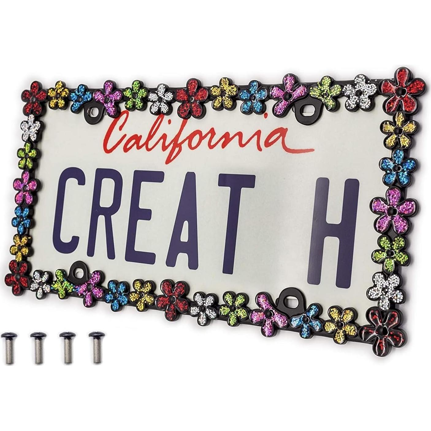 Marco de Placa de Licencia Creathome 3D Zinc Negro Mate 32.5x16.5cm